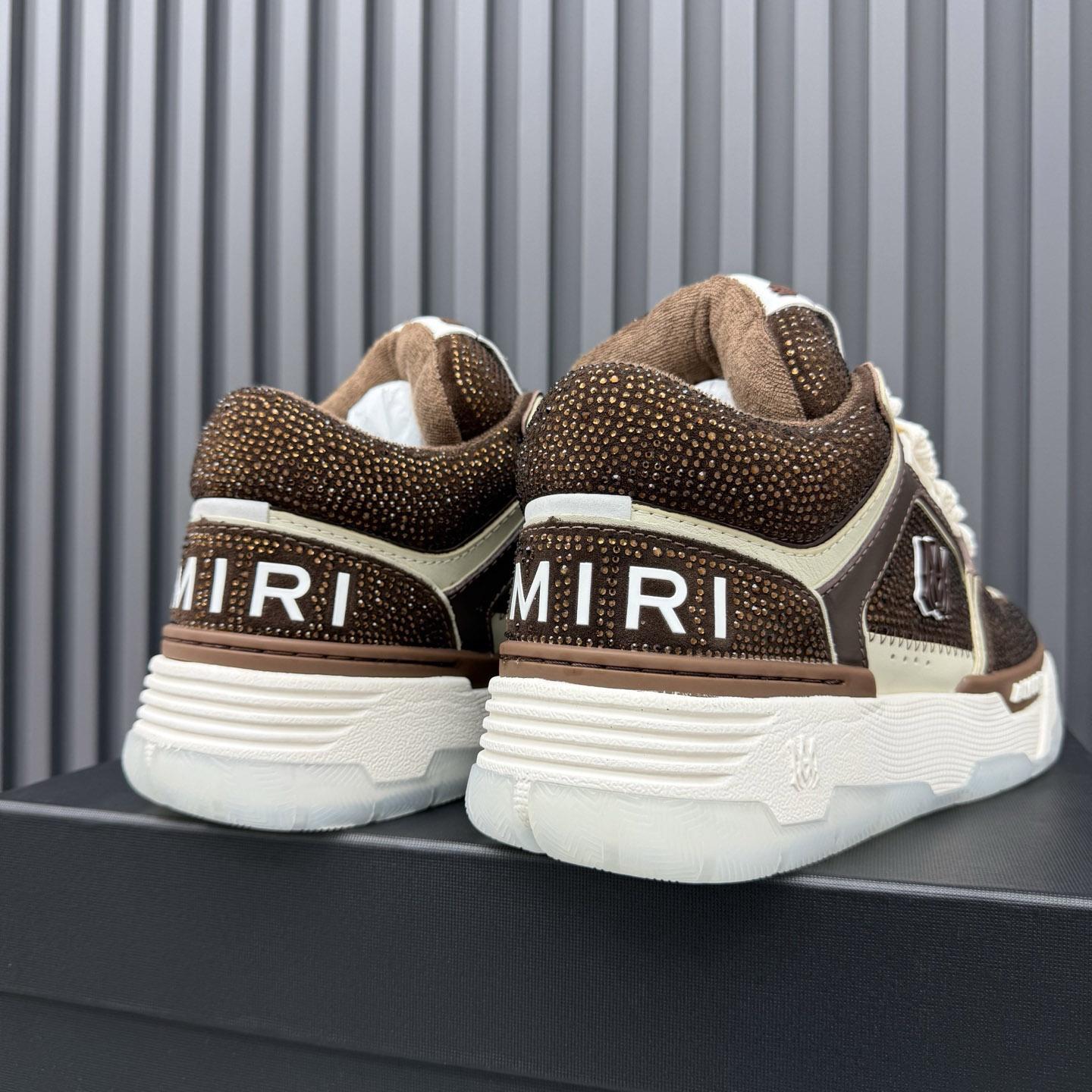 Amiri Brown & Beige Crystal MA-1 Sneakers - DopestKickz