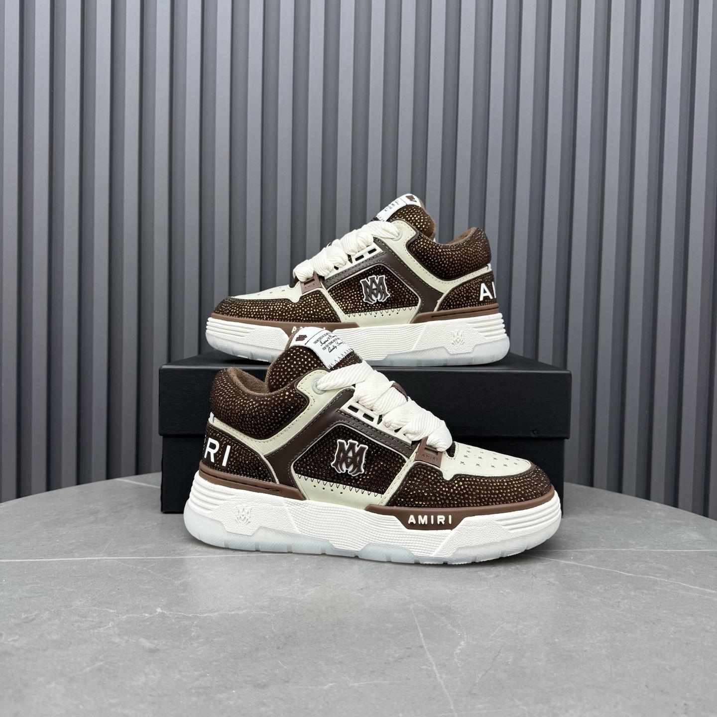 Amiri Brown & Beige Crystal MA-1 Sneakers - DopestKickz