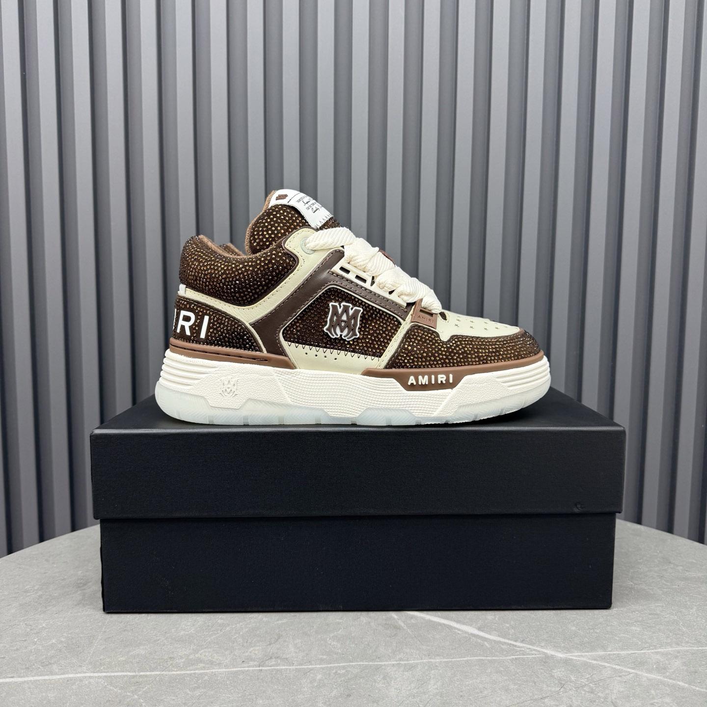 Amiri Brown & Beige Crystal MA-1 Sneakers - DopestKickz