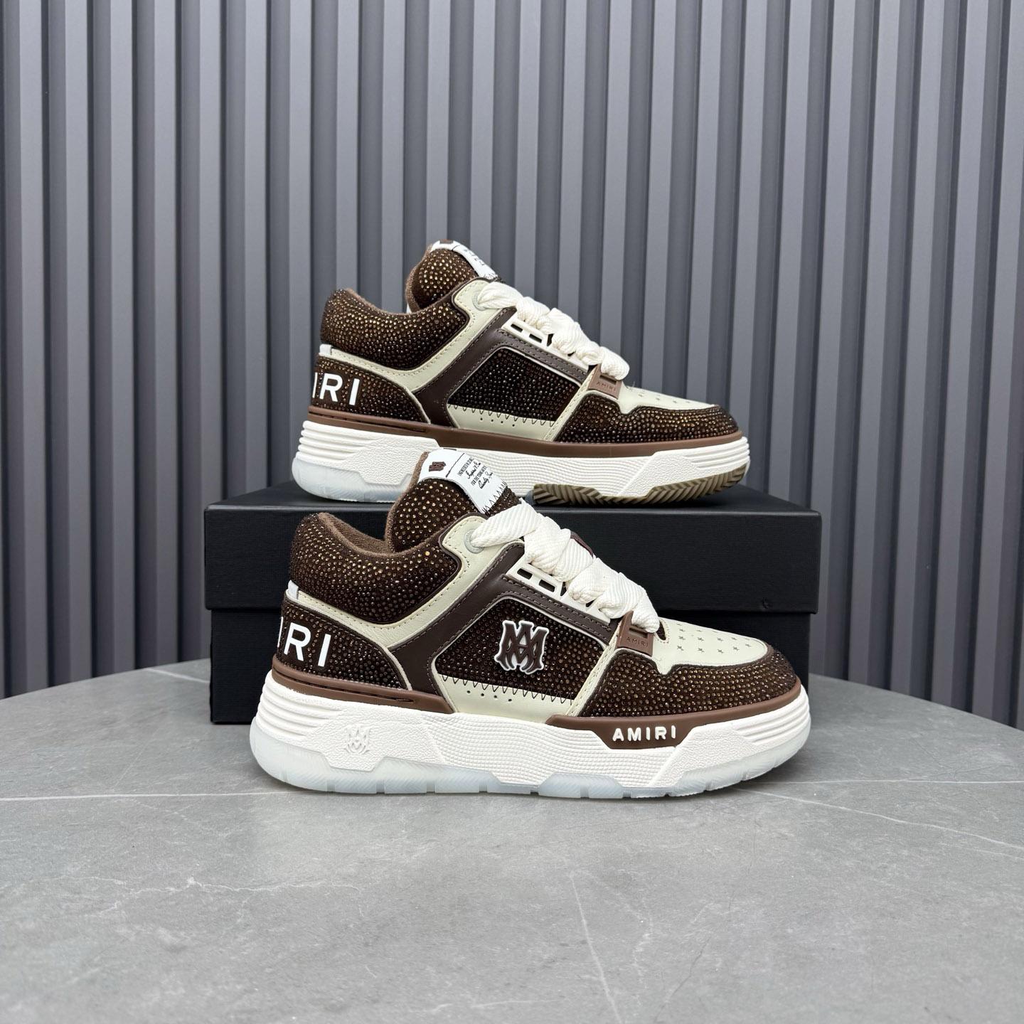 Amiri Brown & Beige Crystal MA-1 Sneakers - DopestKickz