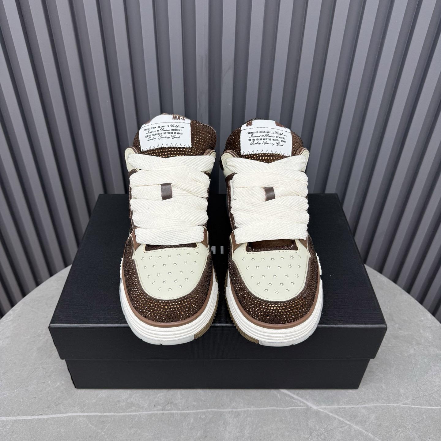 Amiri Brown & Beige Crystal MA-1 Sneakers - DopestKickz