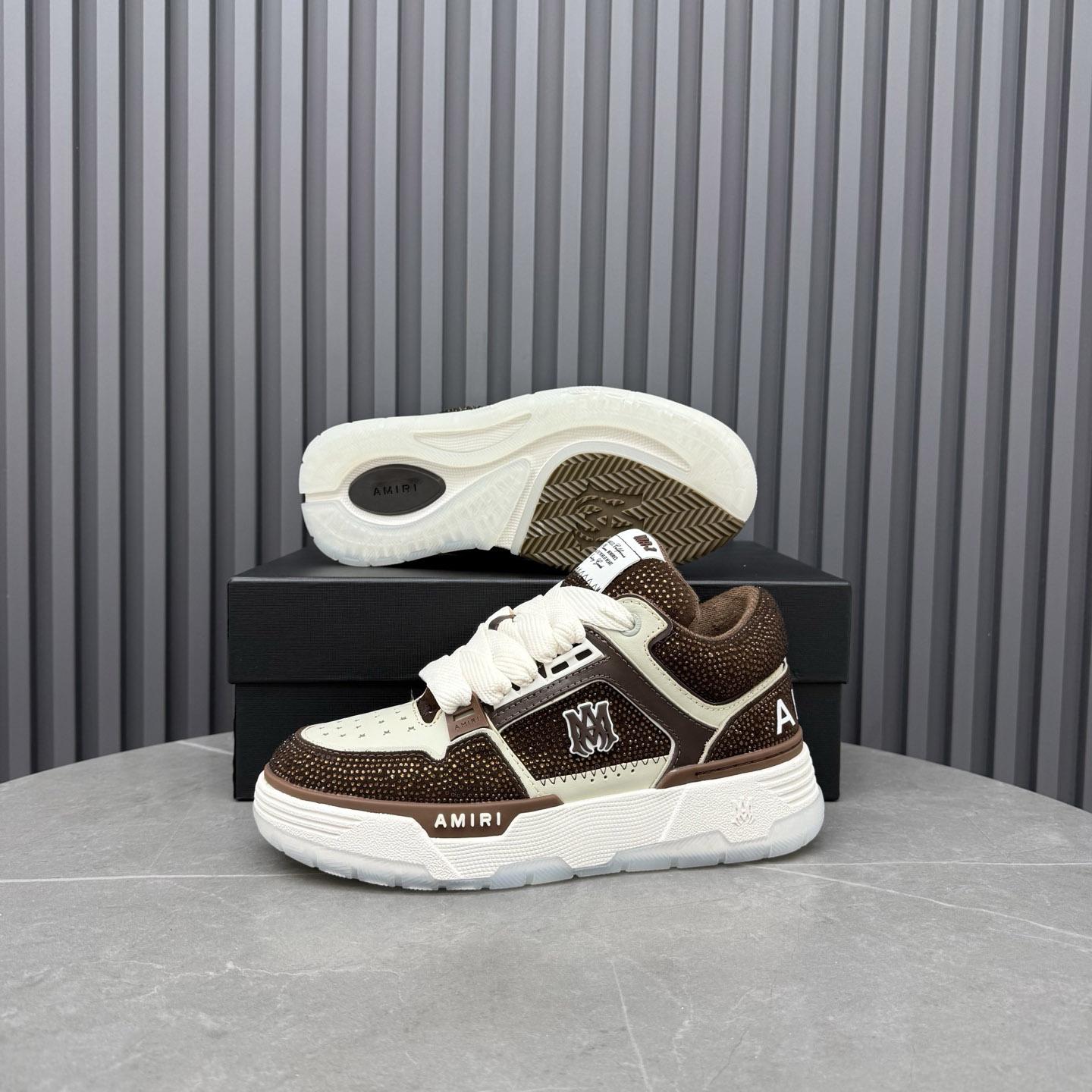 Amiri Brown & Beige Crystal MA-1 Sneakers - DopestKickz