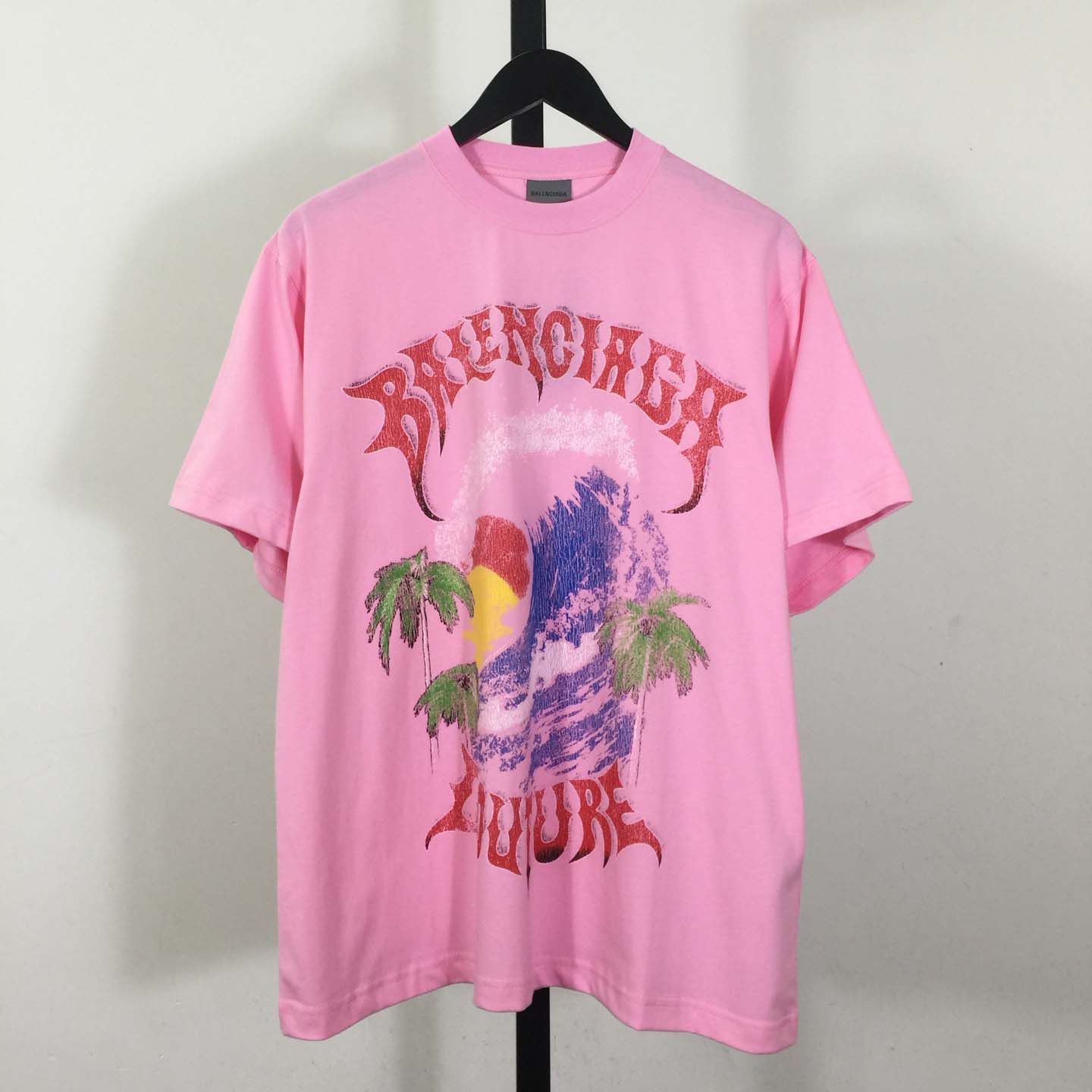 Balenciaga Vintage Surfer Oversized T-Shirt in old pink dry jersey - DopestKickz
