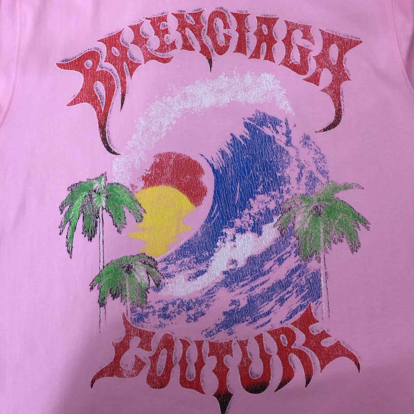 Balenciaga Vintage Surfer Oversized T-Shirt in old pink dry jersey - DopestKickz