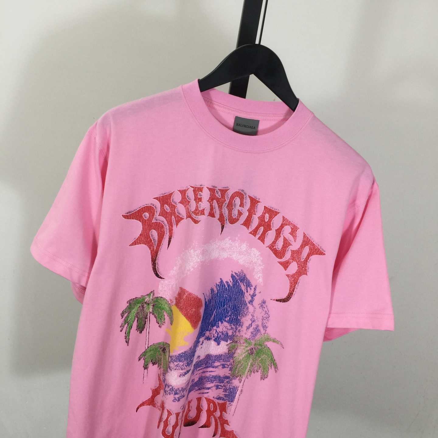 Balenciaga Vintage Surfer Oversized T-Shirt in old pink dry jersey - DopestKickz