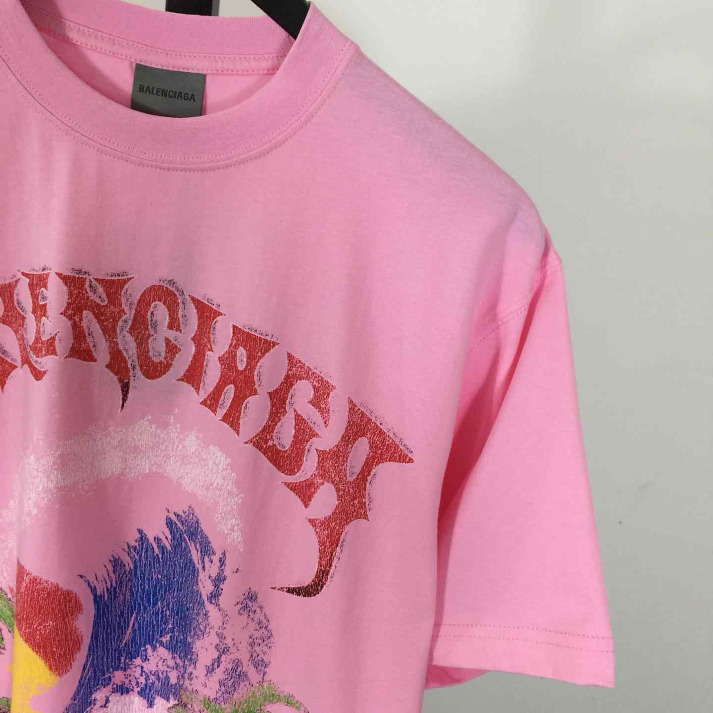 Balenciaga Vintage Surfer Oversized T-Shirt in old pink dry jersey - DopestKickz