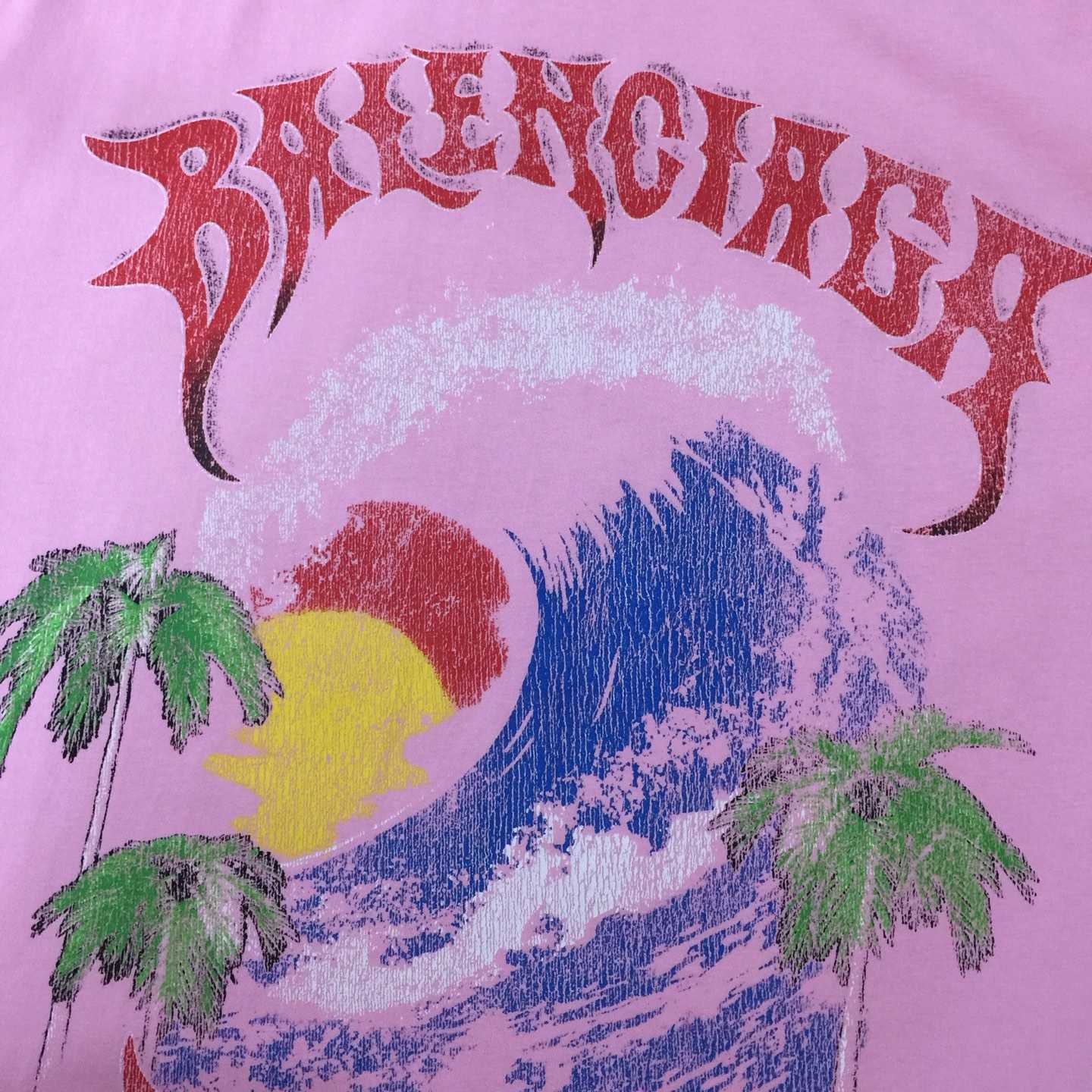 Balenciaga Vintage Surfer Oversized T-Shirt in old pink dry jersey - DopestKickz