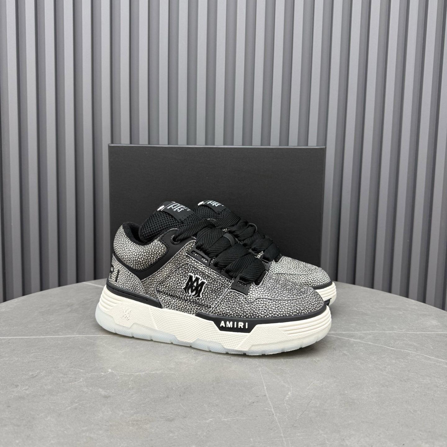 Amiri Black Pebbled MA-1 Sneakers - DopestKickz