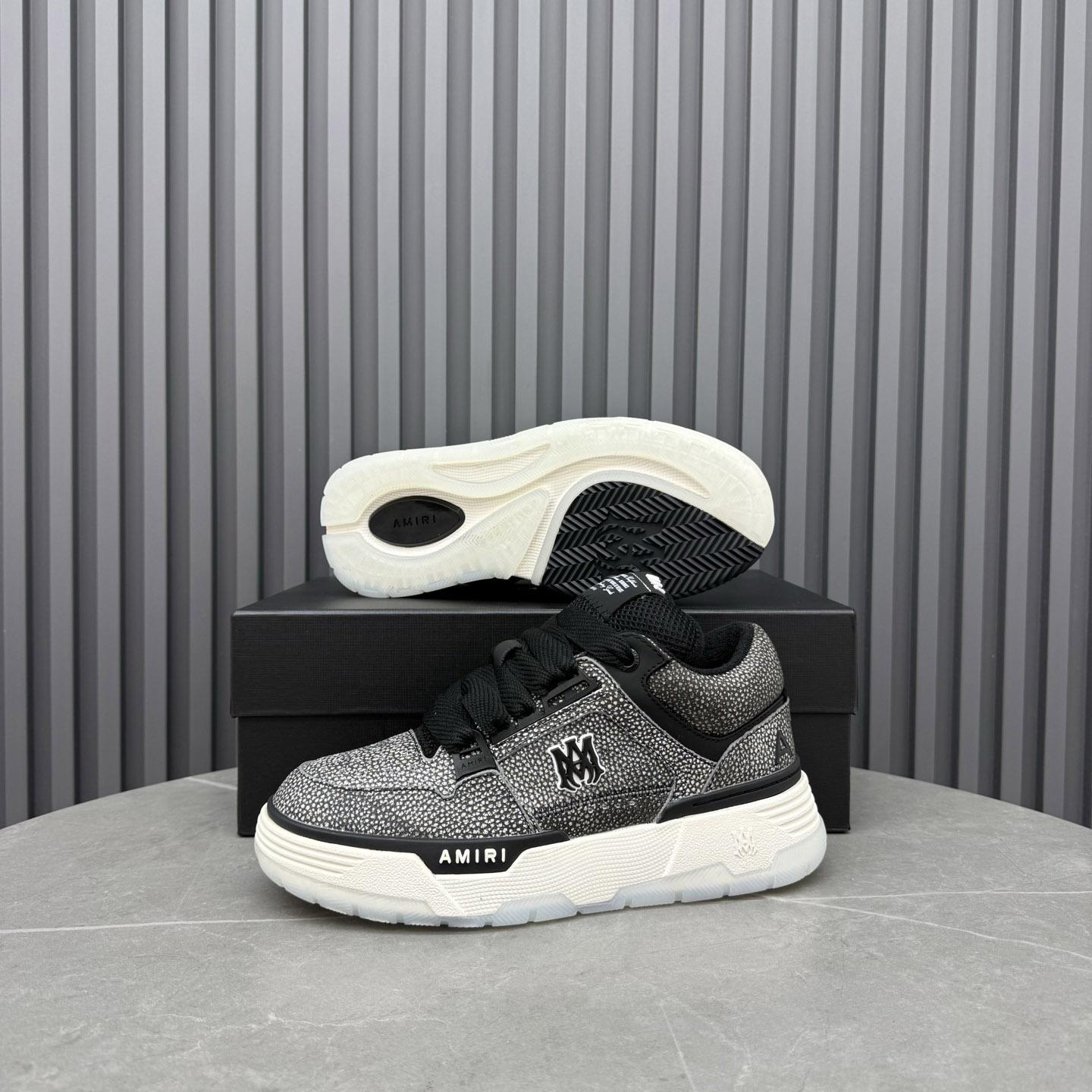 Amiri Black Pebbled MA-1 Sneakers - DopestKickz