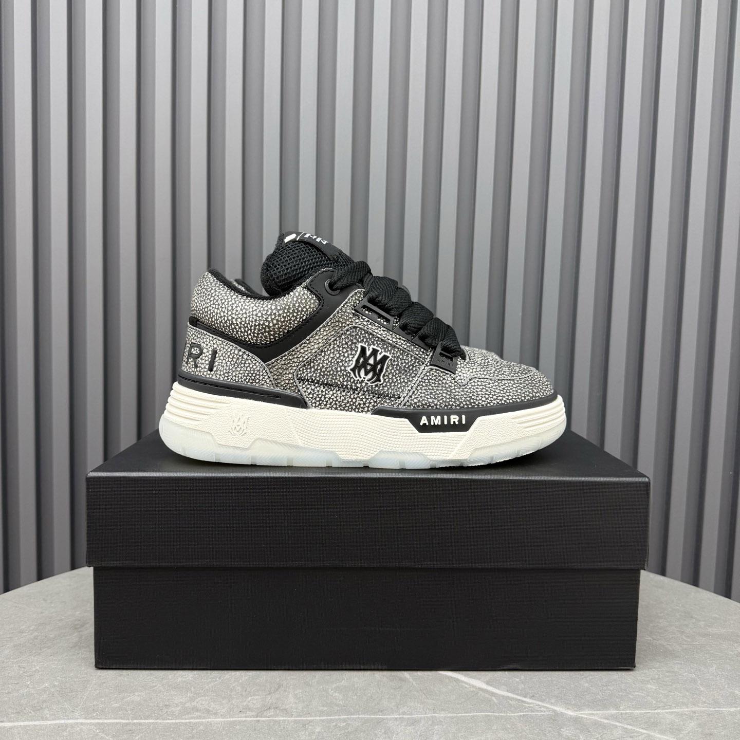 Amiri Black Pebbled MA-1 Sneakers - DopestKickz