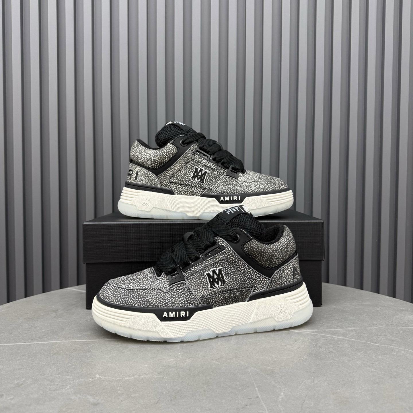 Amiri Black Pebbled MA-1 Sneakers - DopestKickz