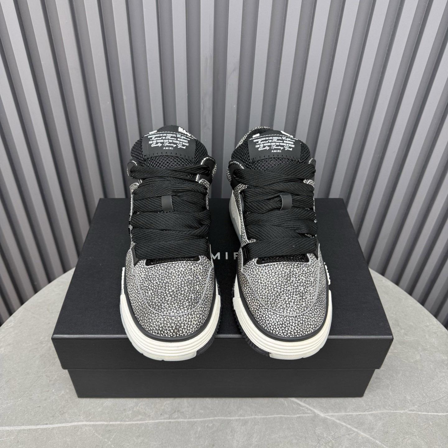 Amiri Black Pebbled MA-1 Sneakers - DopestKickz