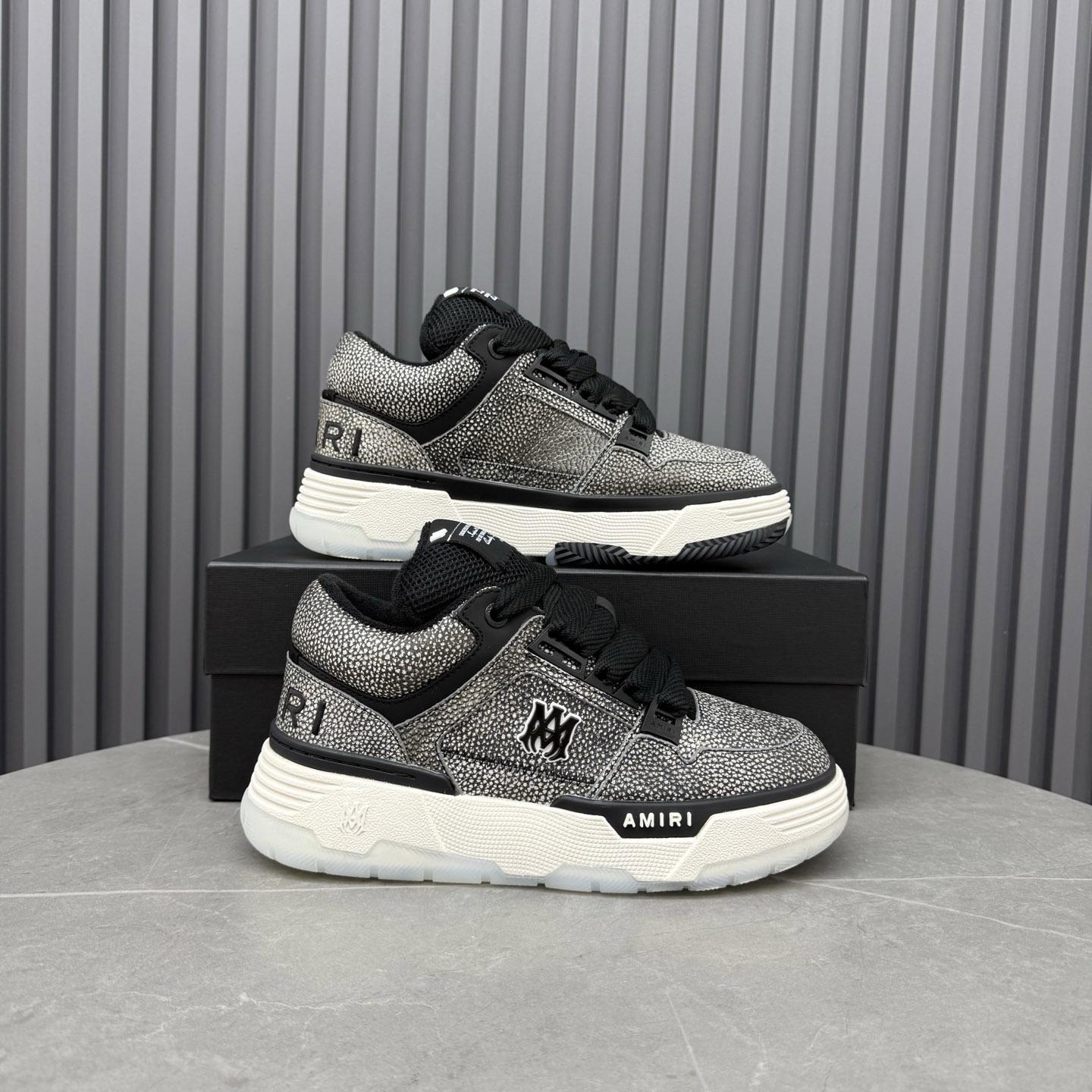 Amiri Black Pebbled MA-1 Sneakers - DopestKickz