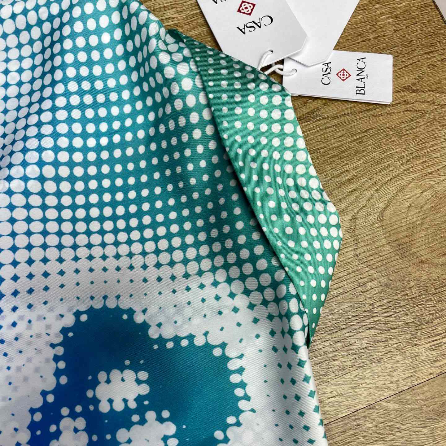 Casablanca Halftone Logo Short Sleeve Silk Shirt CA3577 - DopestKickz