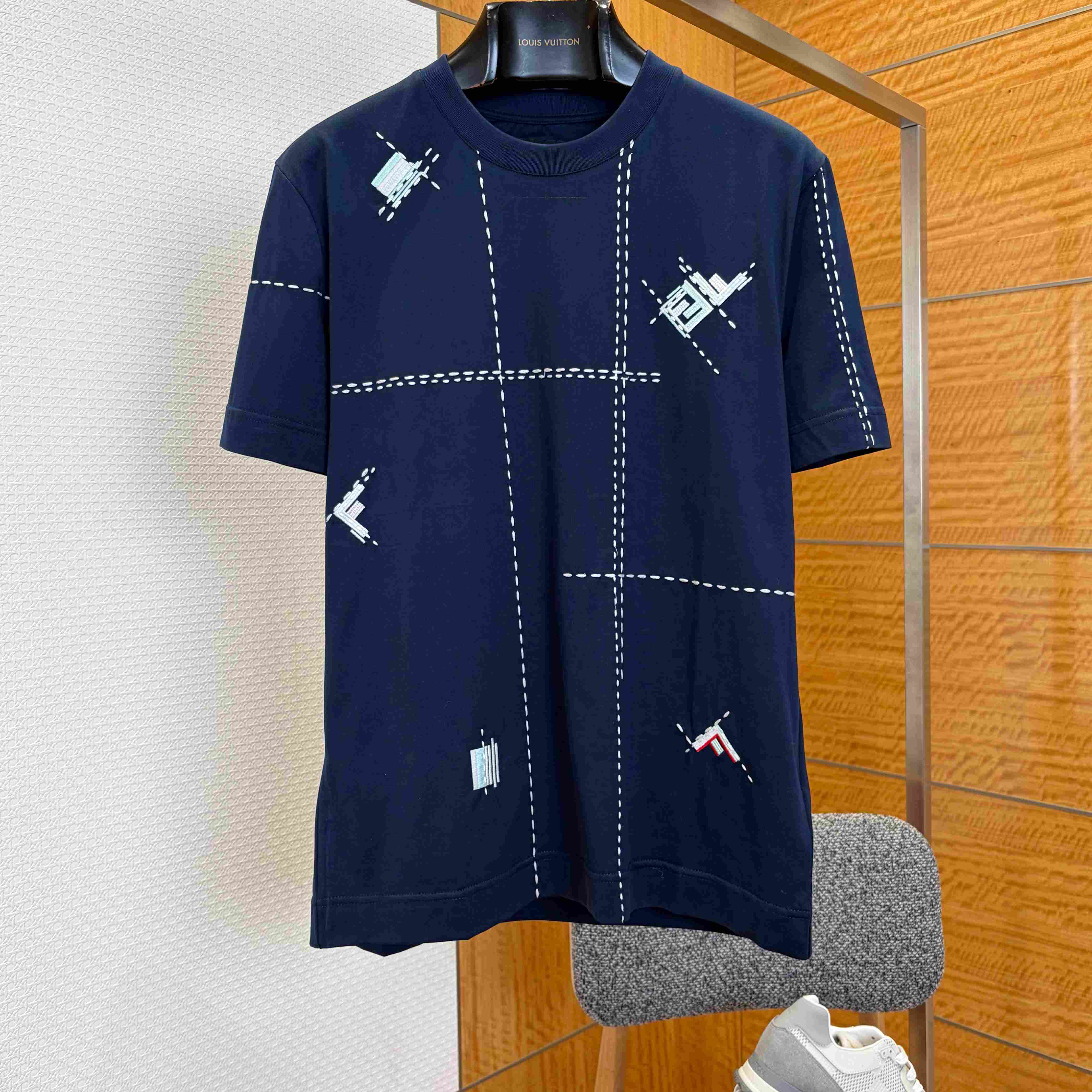 Fendi Dark Blue Cotton T-shirt - DopestKickz