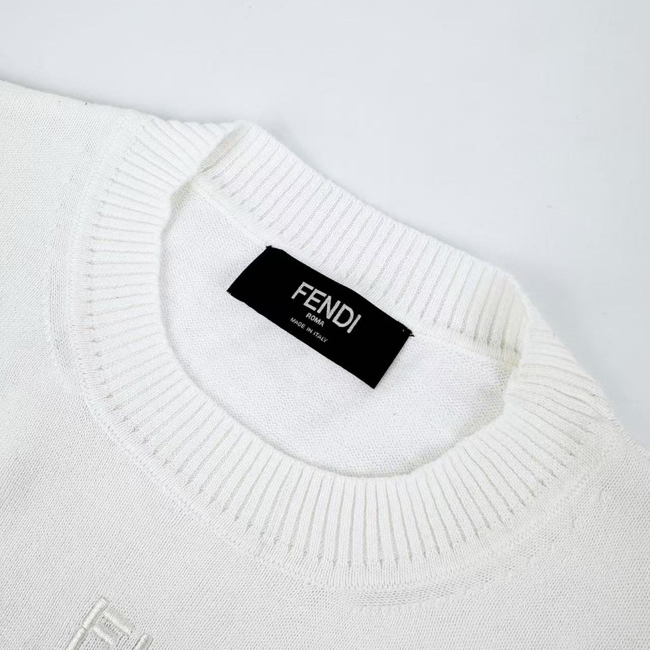 Fendi White Cotton And Cashmere Jumper - DopestKickz
