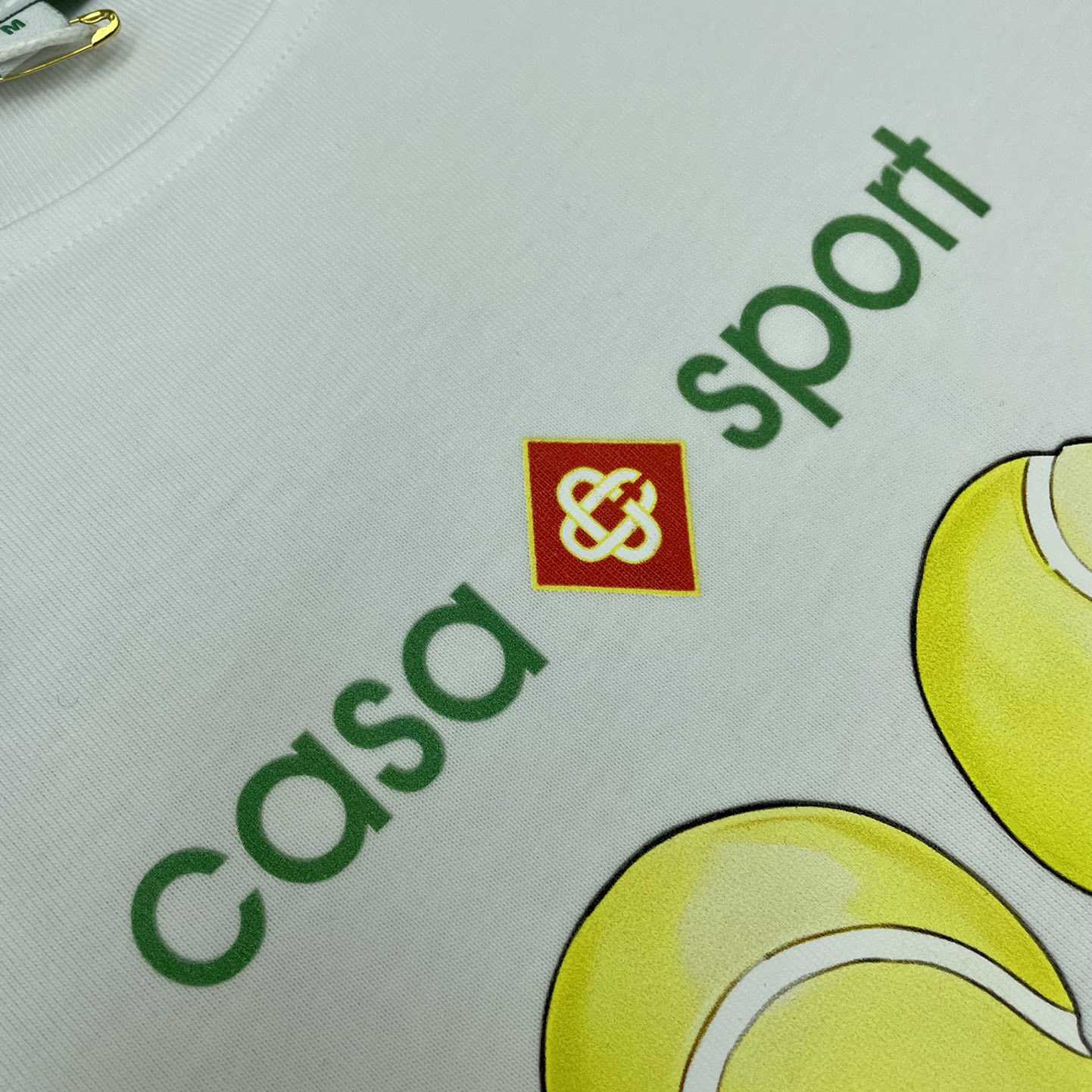 Casablanca Casa Sport Tennis Balls Tee 'Green/White' CA5033 - DopestKickz