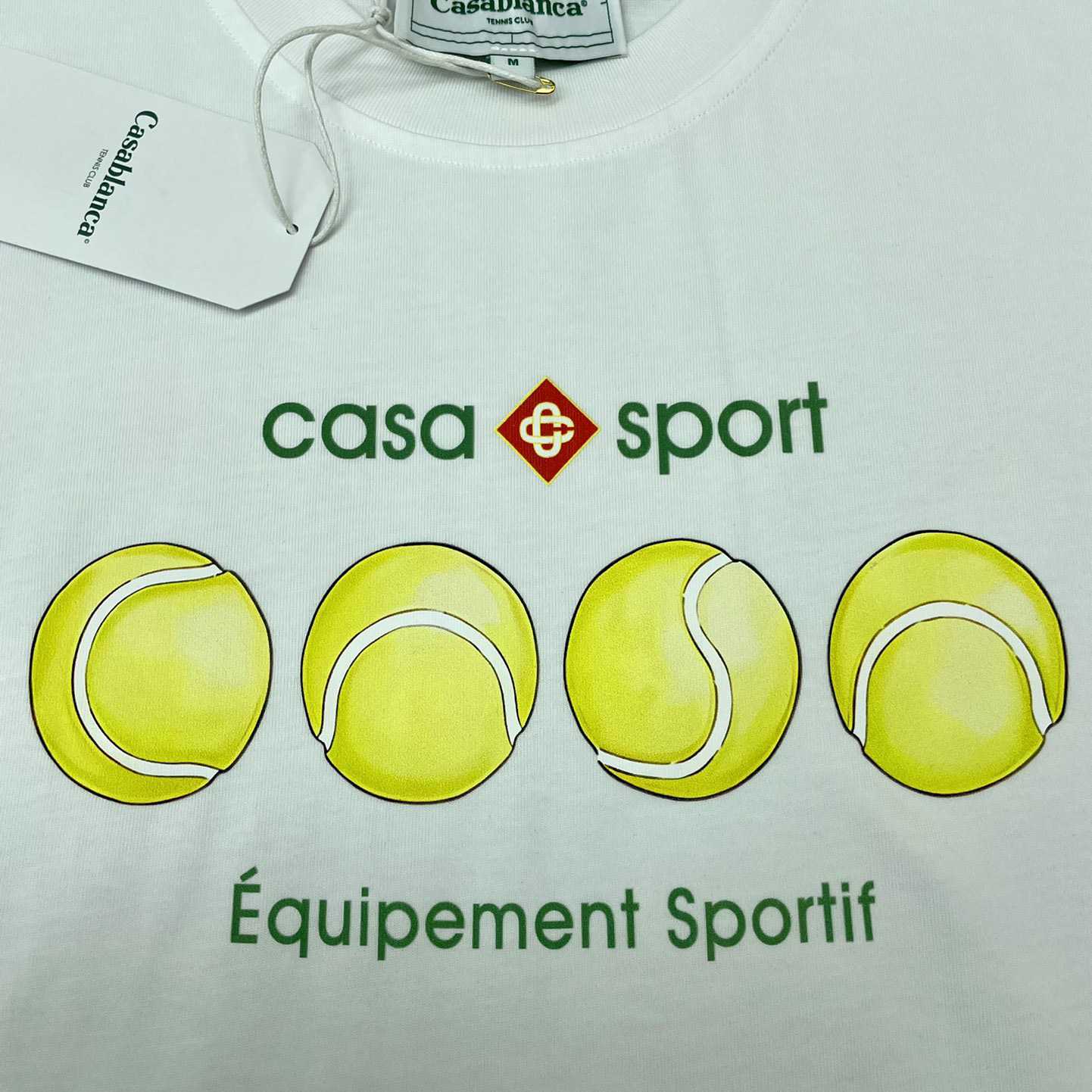 Casablanca Casa Sport Tennis Balls Tee 'Green/White' CA5033 - DopestKickz