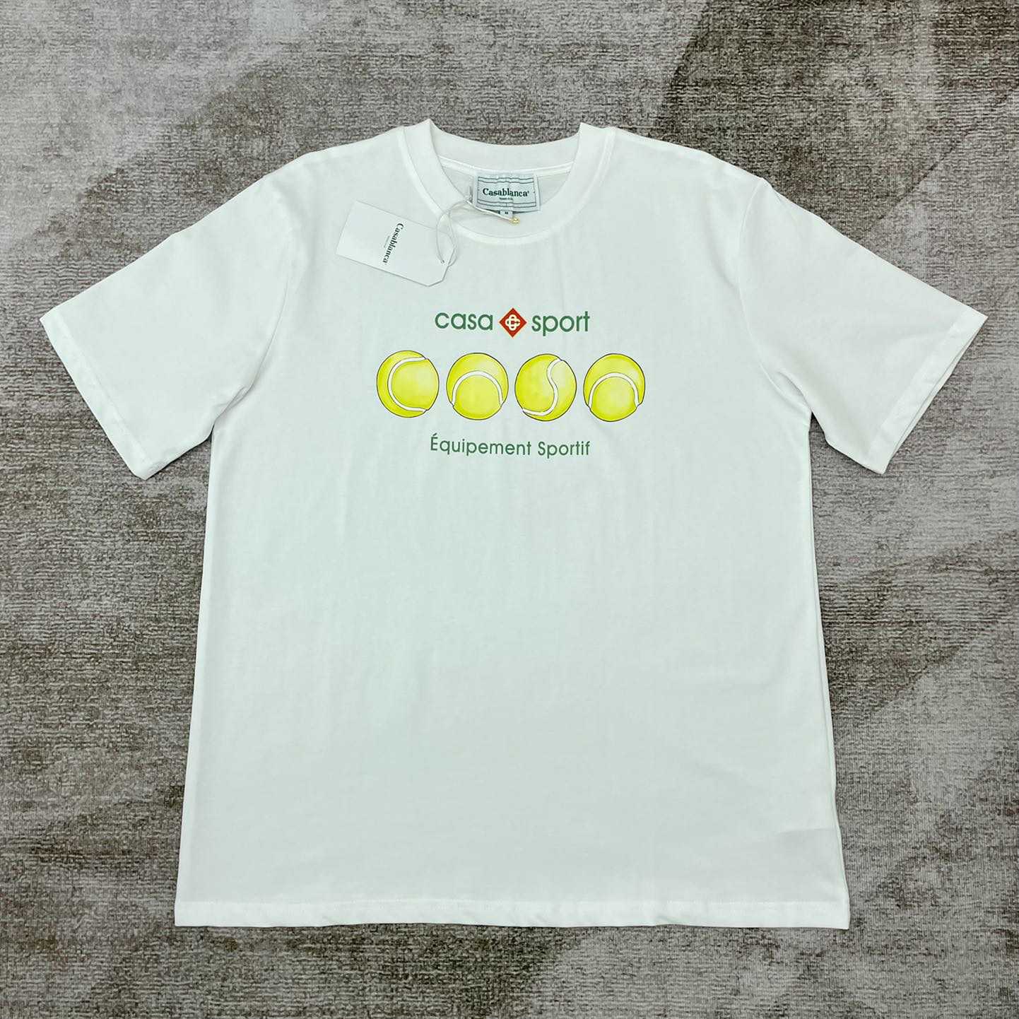 Casablanca Casa Sport Tennis Balls Tee 'Green/White' CA5033 - DopestKickz