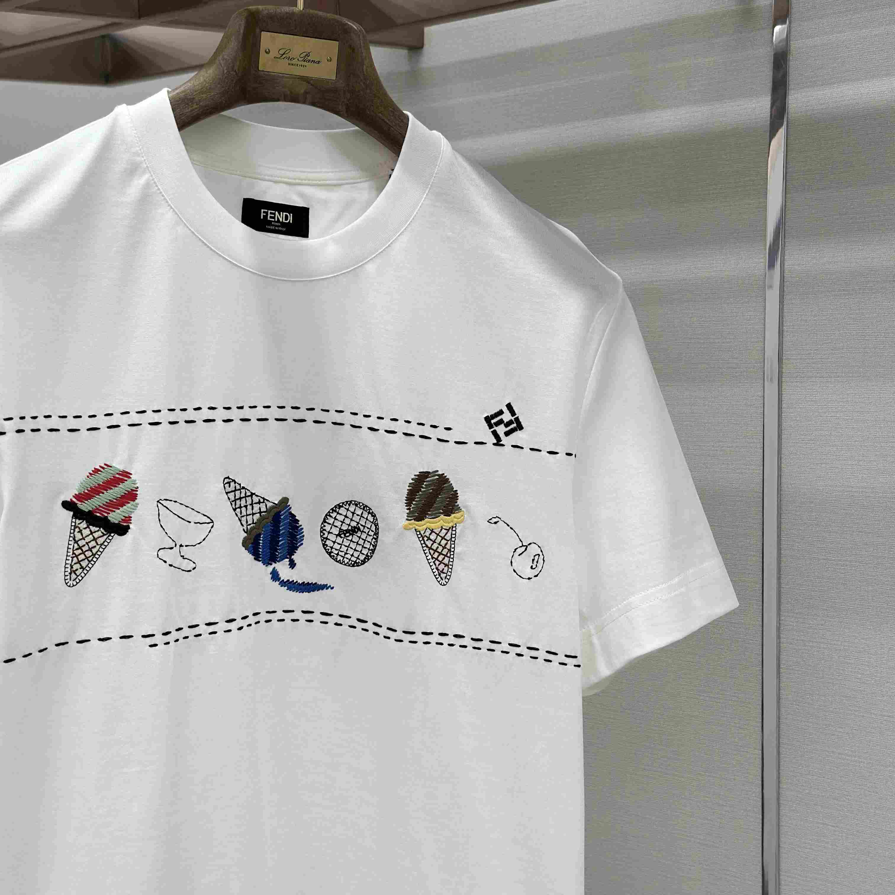 Fendi White Cotton T-shirt - DopestKickz