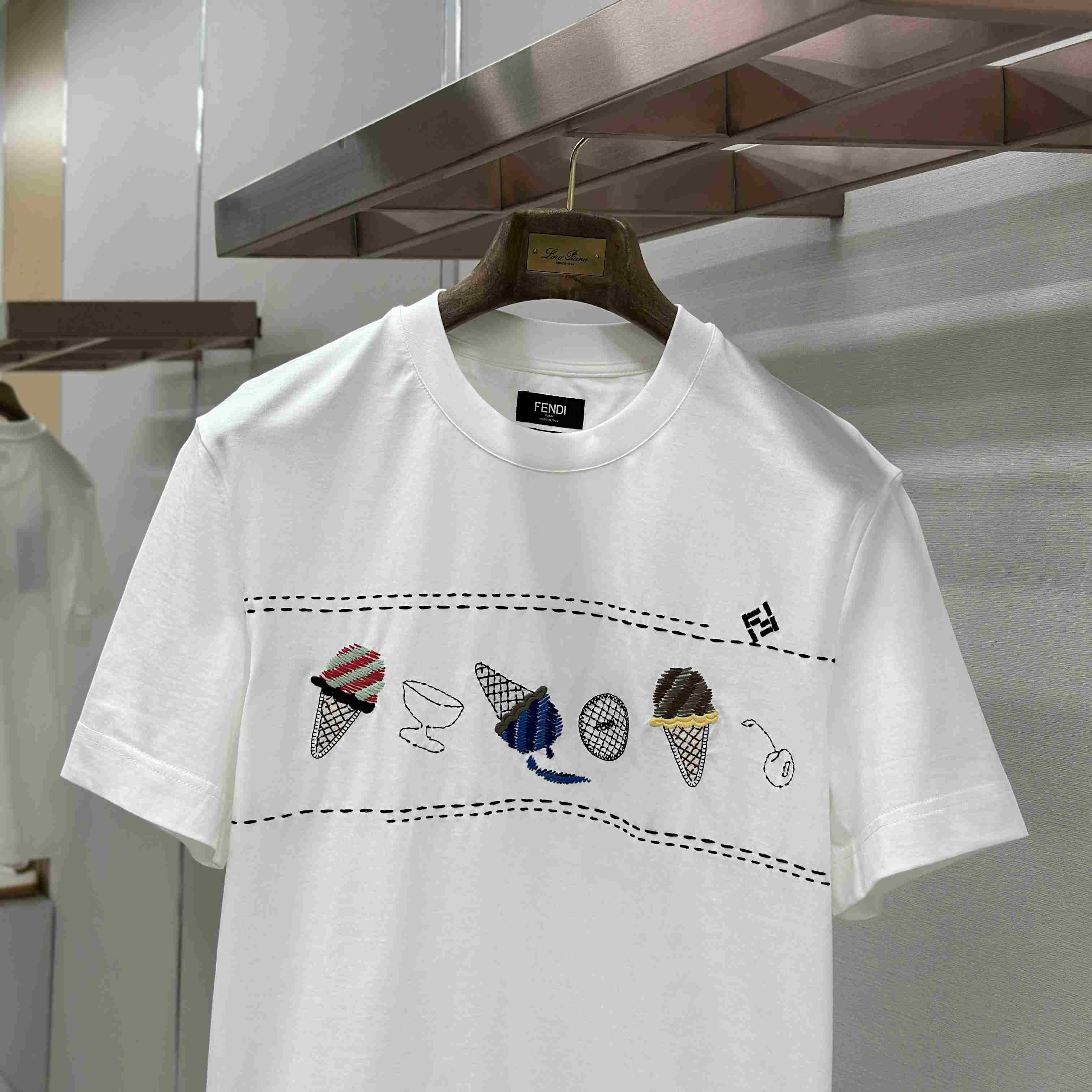 Fendi White Cotton T-shirt - DopestKickz