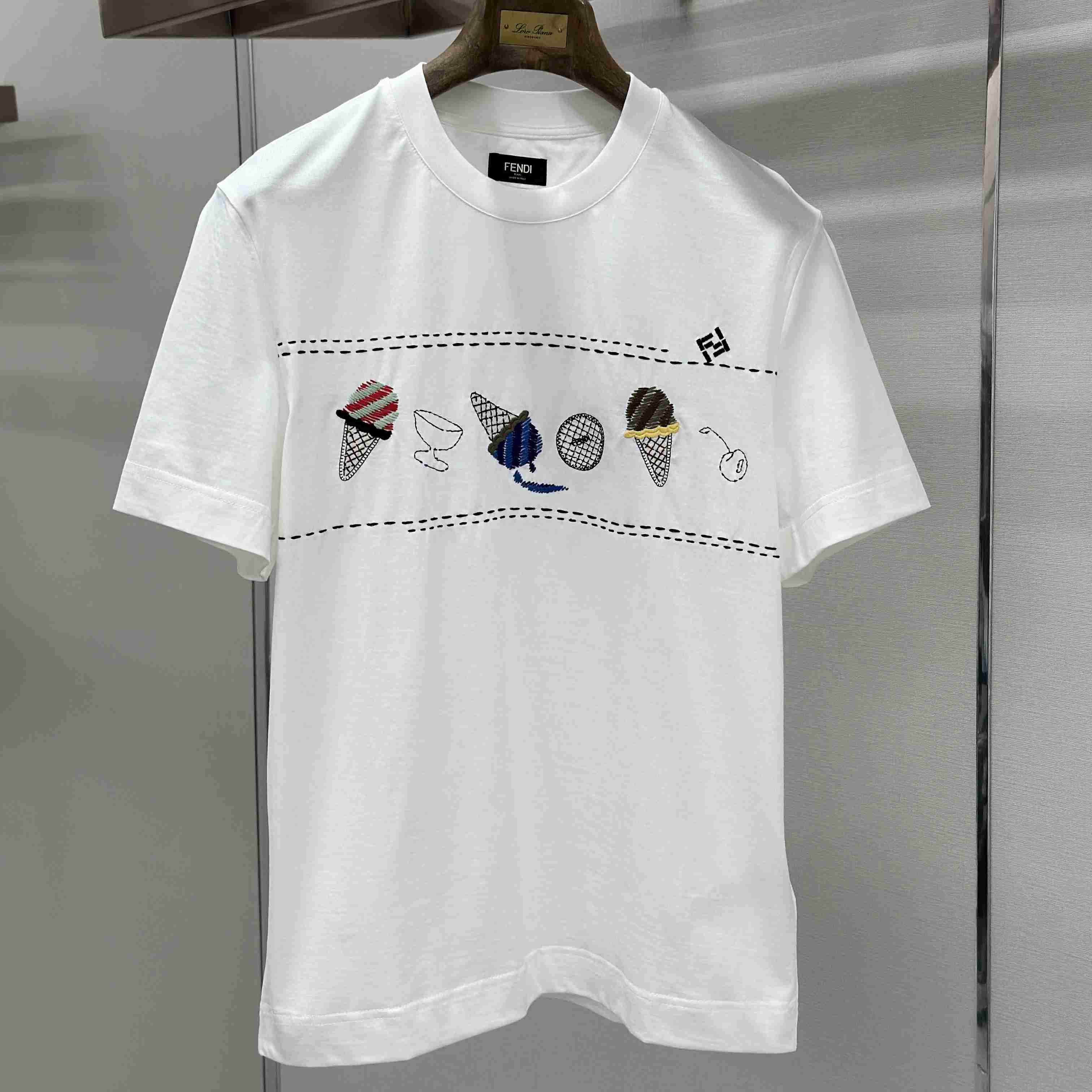 Fendi White Cotton T-shirt - DopestKickz