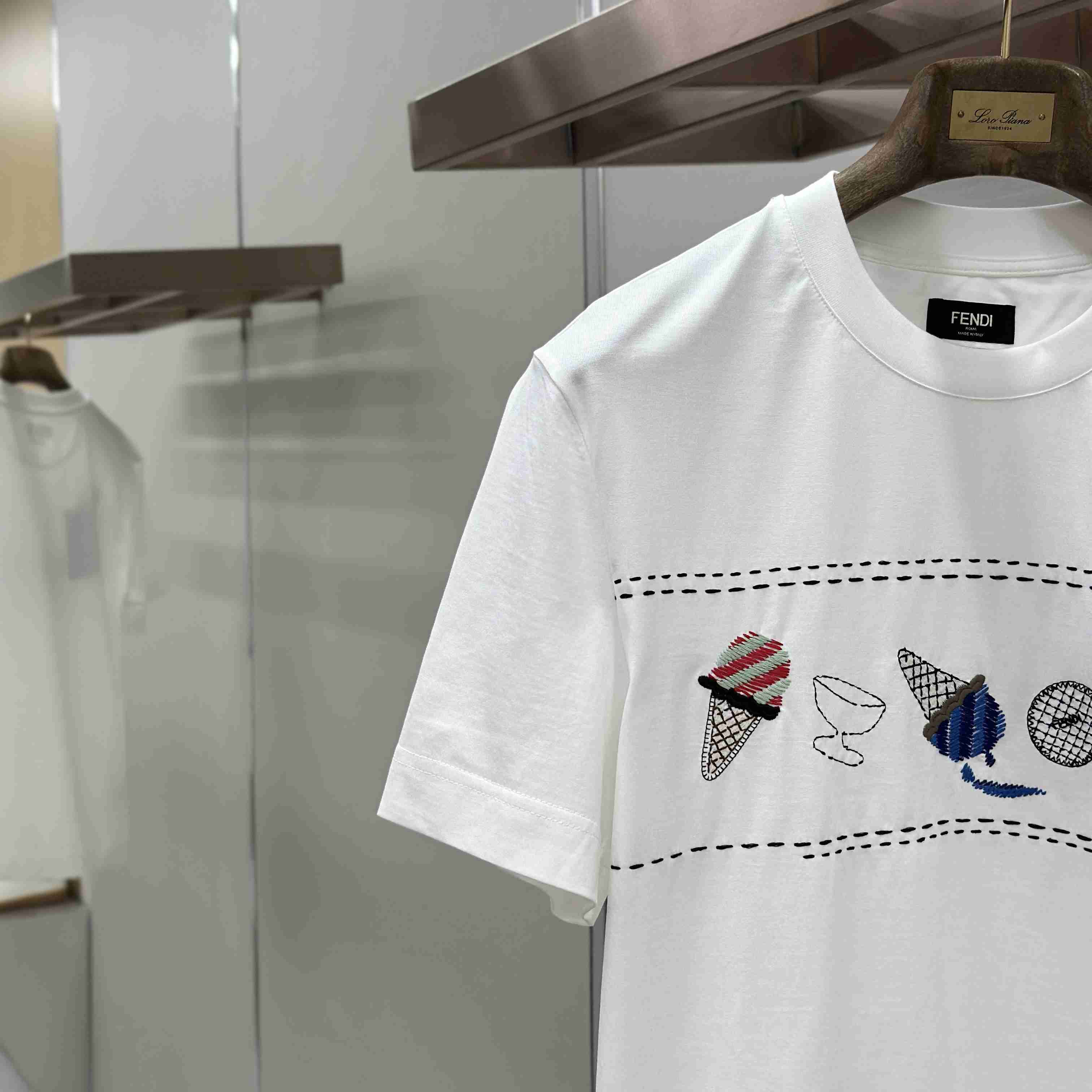 Fendi White Cotton T-shirt - DopestKickz