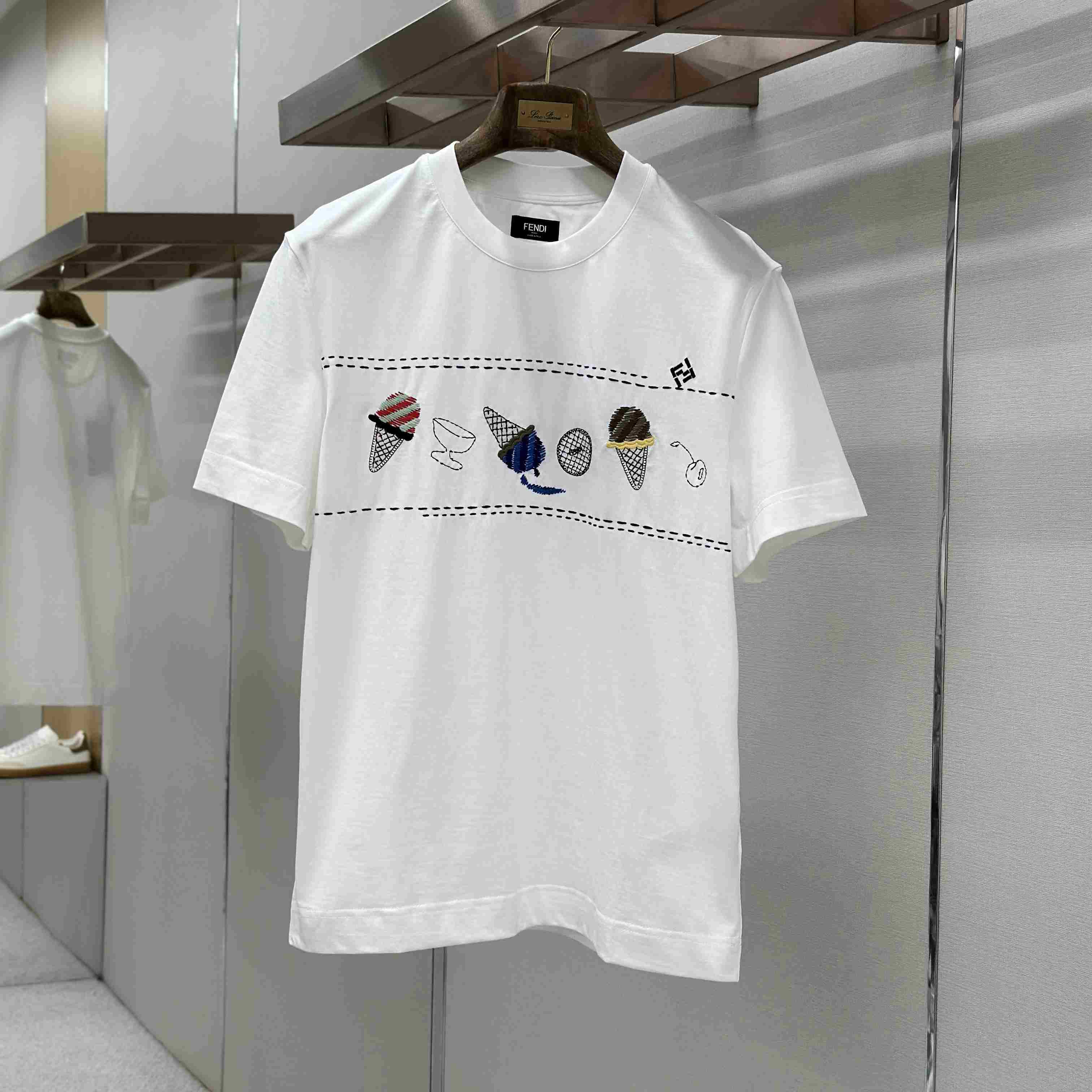Fendi White Cotton T-shirt - DopestKickz