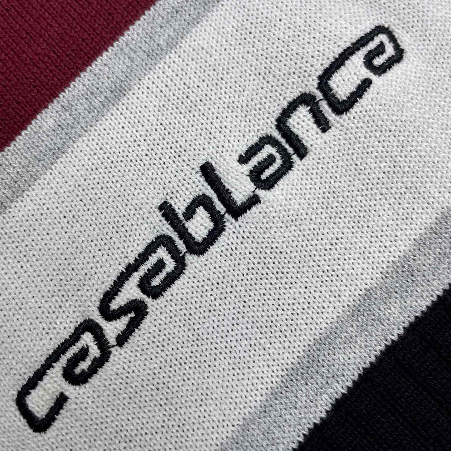 Casablanca  Stripe Merino Knit Polo D0204 - DopestKickz
