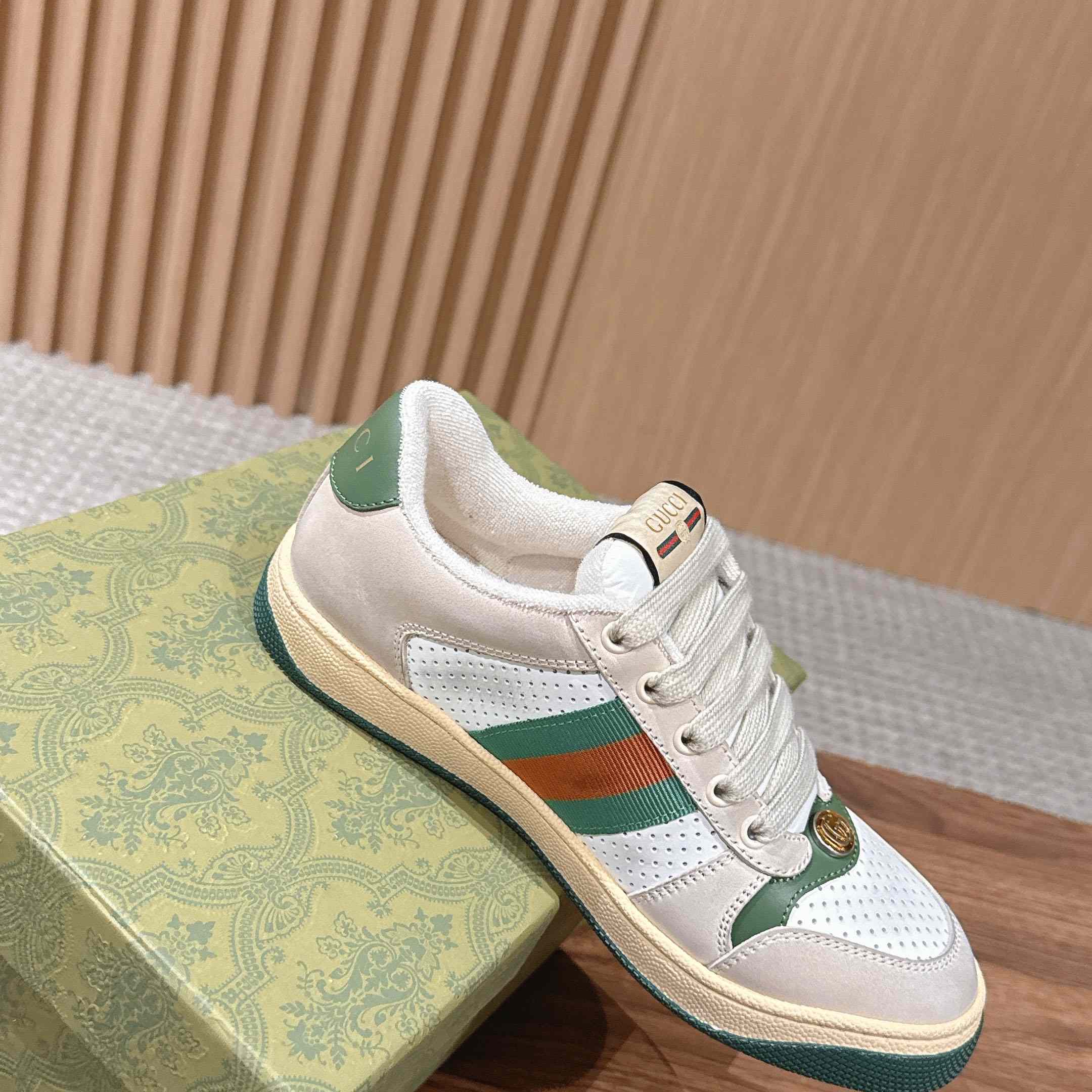 Gucci Screener Distressed 'Green Orange' - DopestKickz