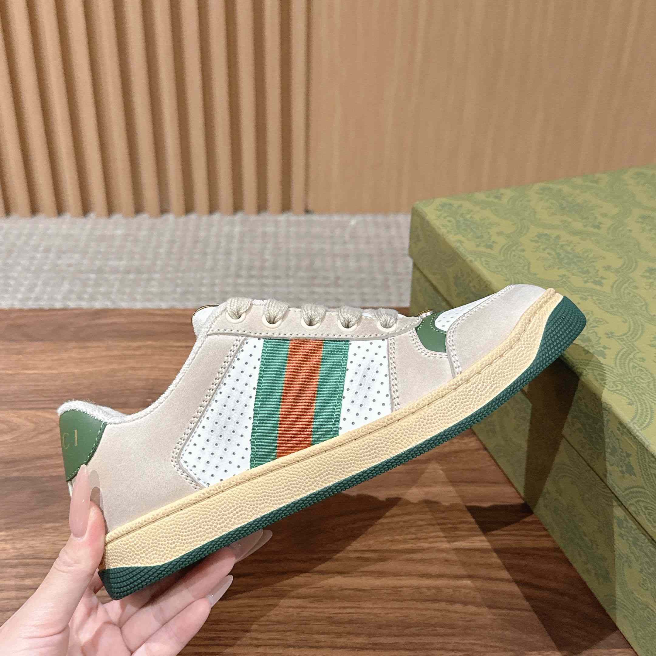 Gucci Screener Distressed 'Green Orange' - DopestKickz