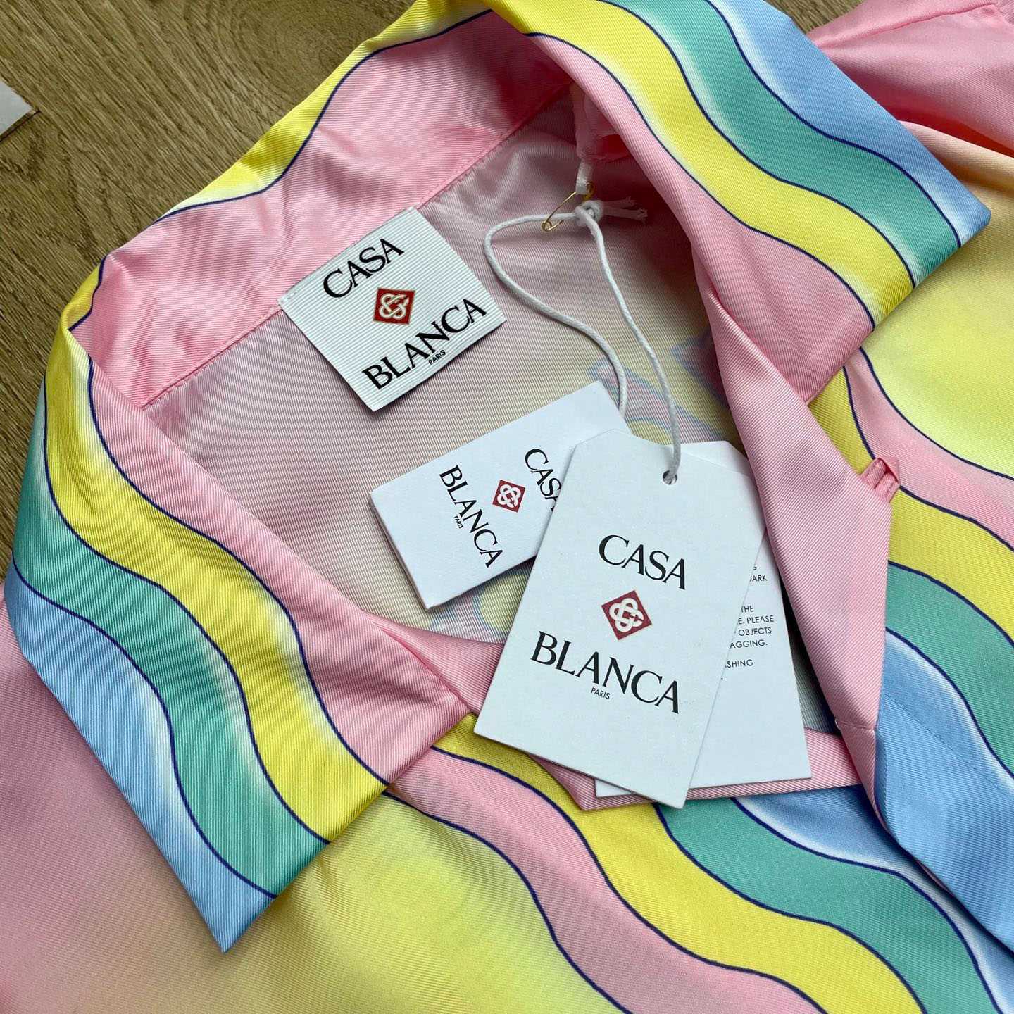 Casablanca Pink & Yellow 'For The Love Of Dance' Short Sleeve Shirt CA3575 - DopestKickz