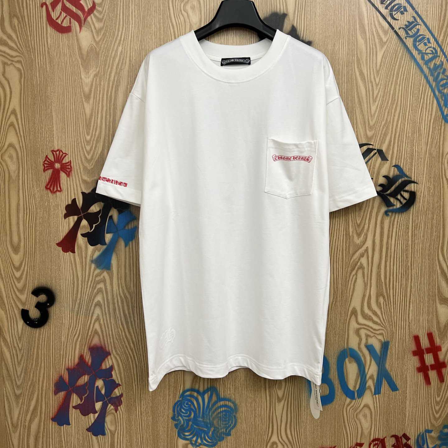 Chrome Hearts Vertical Logo T-Shirt  'White' - DopestKickz