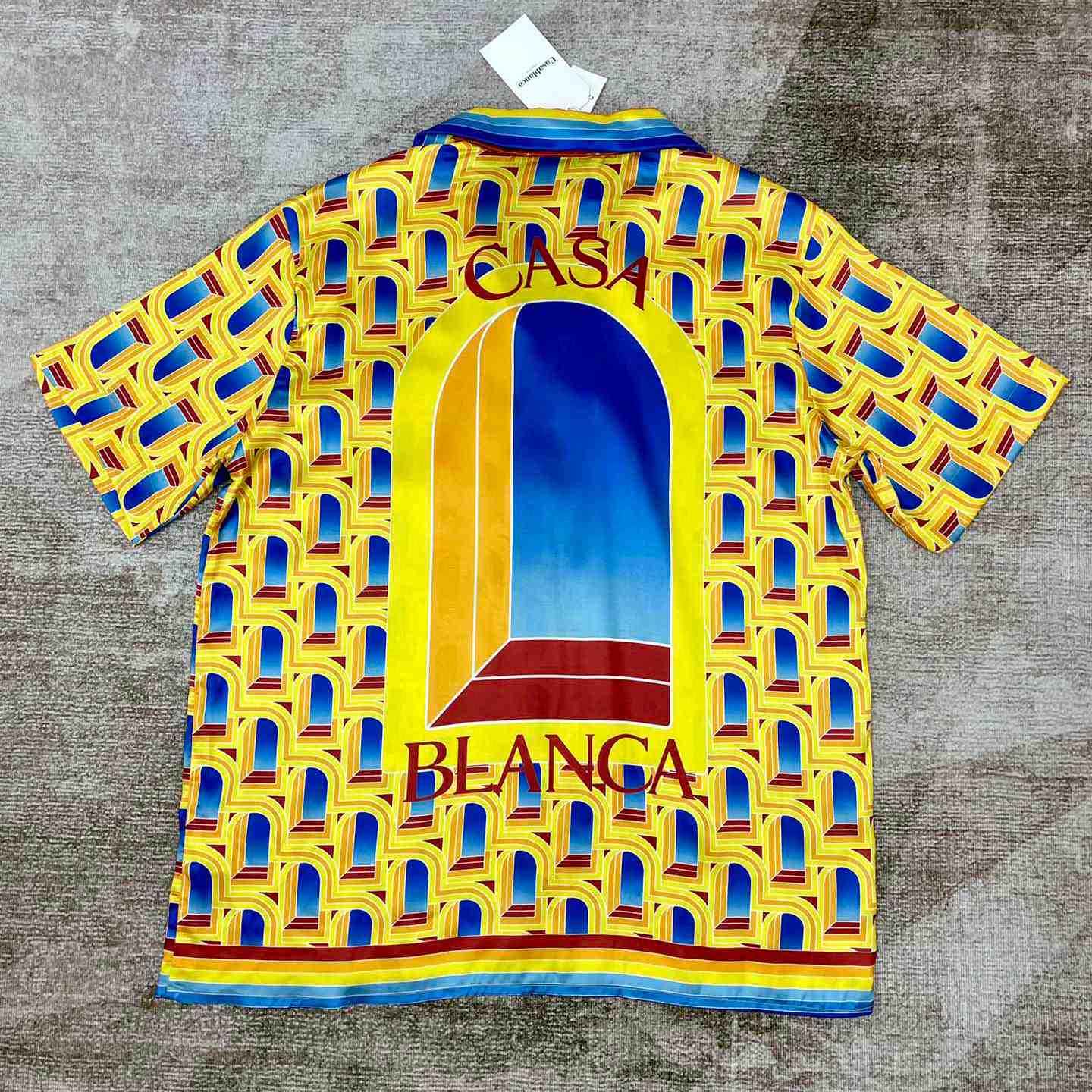 Casablanca L'Arche De Jour Cuban Collar Silk Shirt 'Multicolor' c557 - DopestKickz