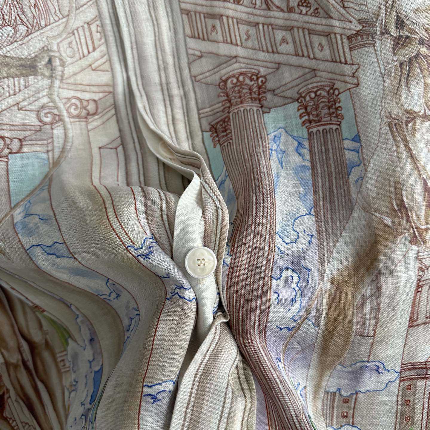 Casablanca Le Temple Du Savoir Linen Shirt - DopestKickz