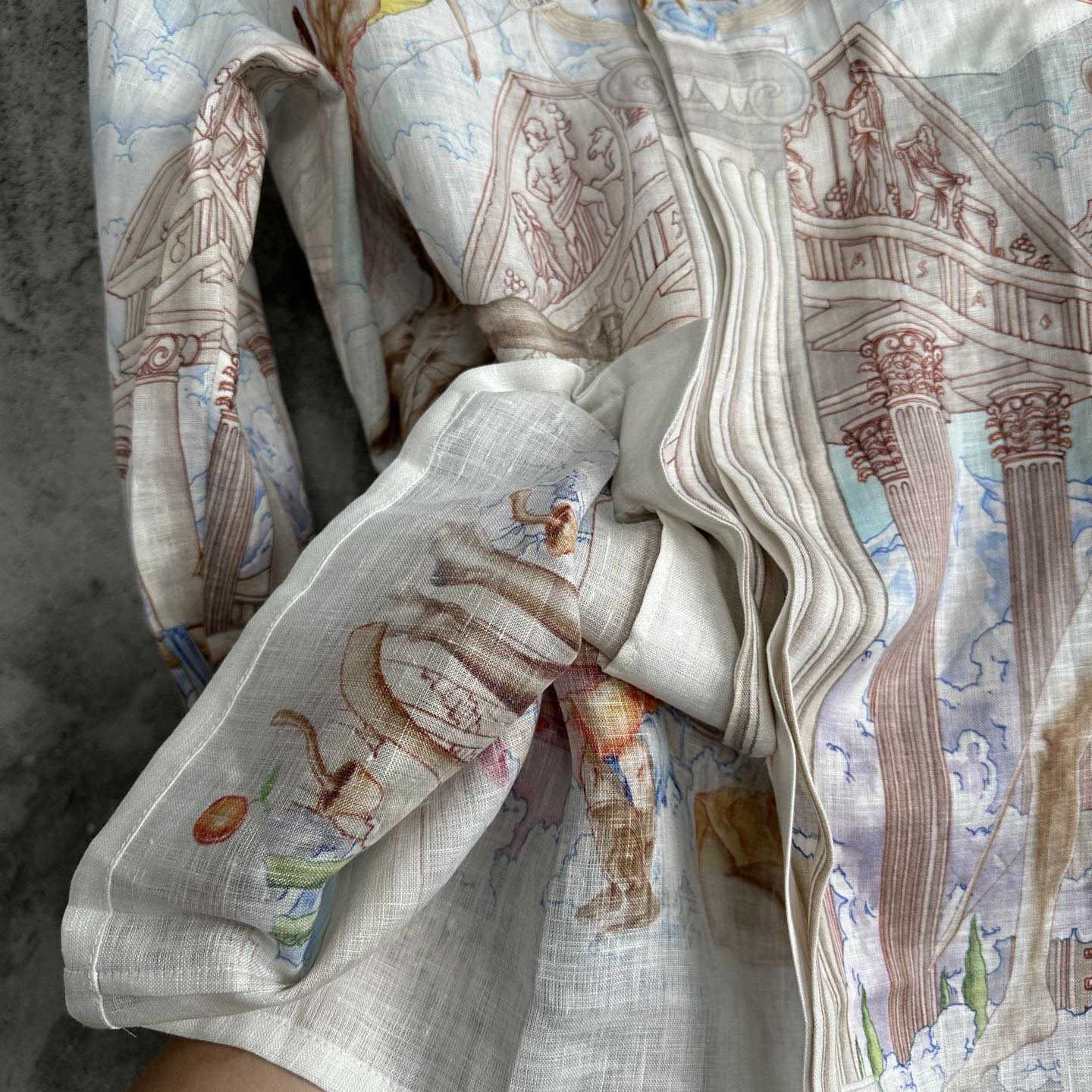 Casablanca Le Temple Du Savoir Linen Shirt - DopestKickz