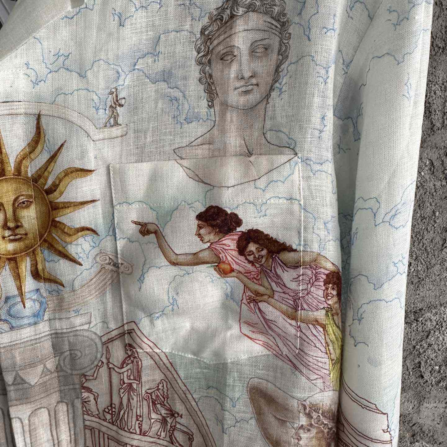 Casablanca Le Temple Du Savoir Linen Shirt - DopestKickz