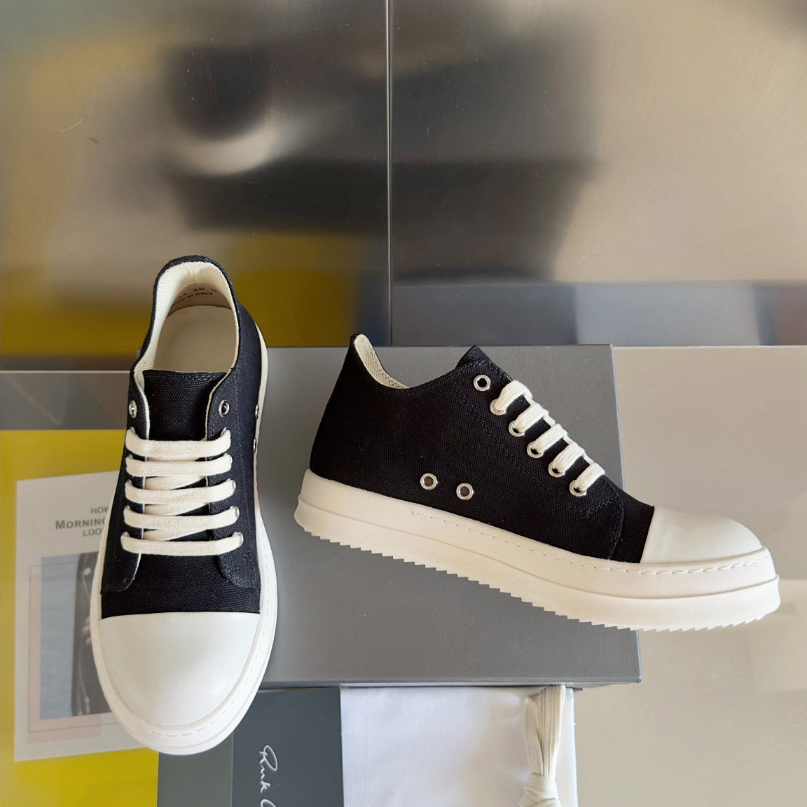 Rick Owens Drkshdw Ramones Canvas Low - DopestKickz