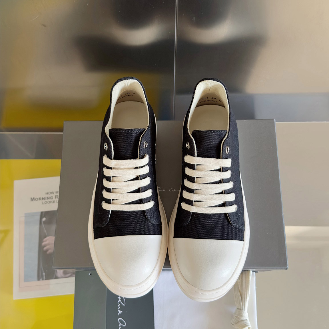 Rick Owens Drkshdw Ramones Canvas Low - DopestKickz