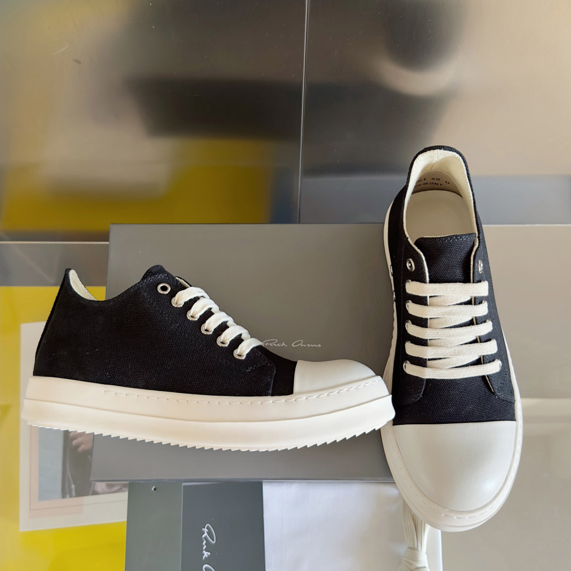 Rick Owens Drkshdw Ramones Canvas Low - DopestKickz