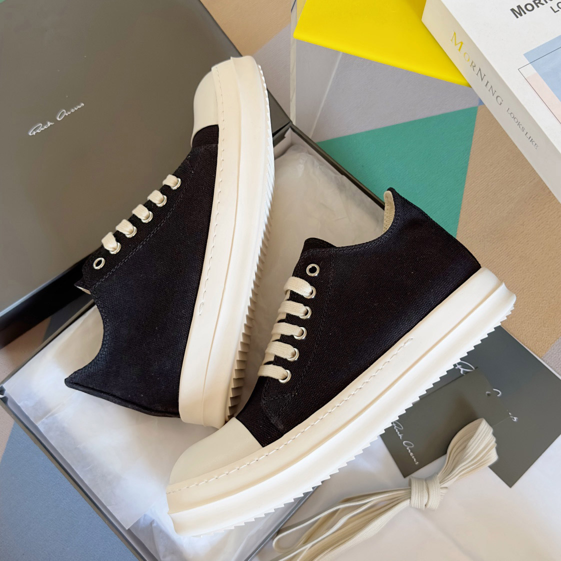 Rick Owens Drkshdw Ramones Canvas Low - DopestKickz