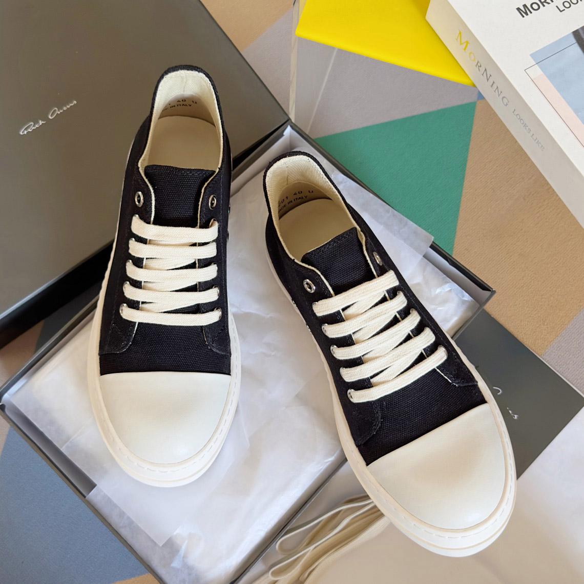 Rick Owens Drkshdw Ramones Canvas Low - DopestKickz