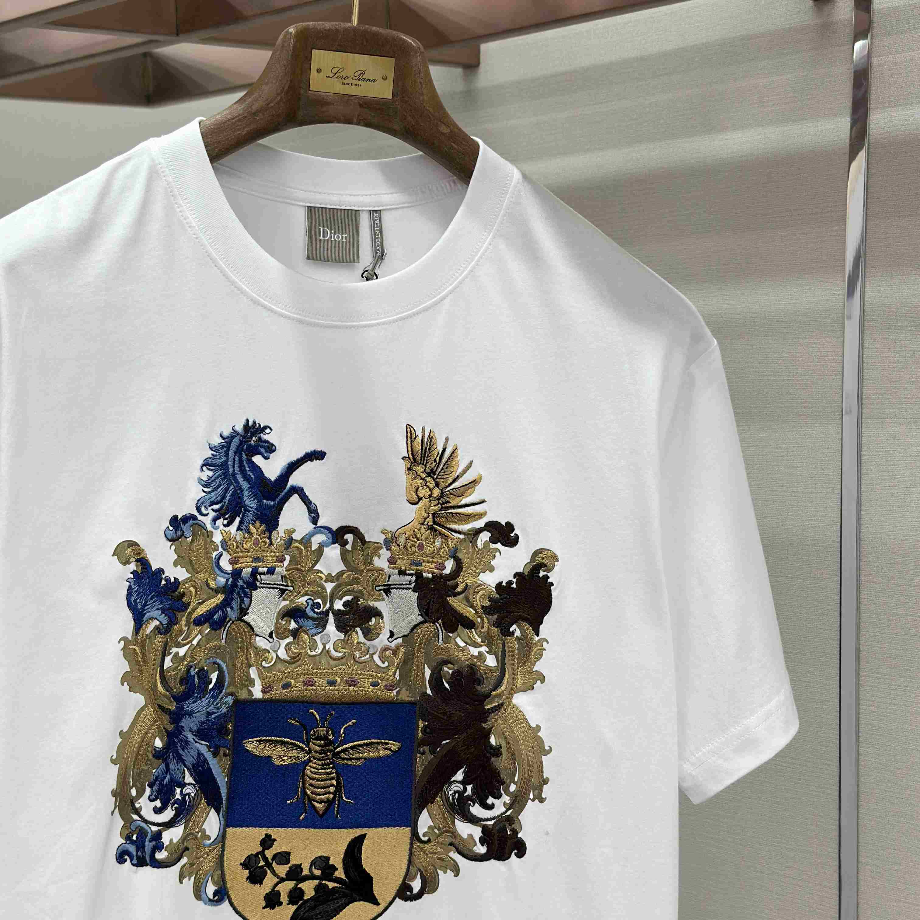 Dior T-Shirt With Dior Blason Print, Relaxed Fit - DopestKickz
