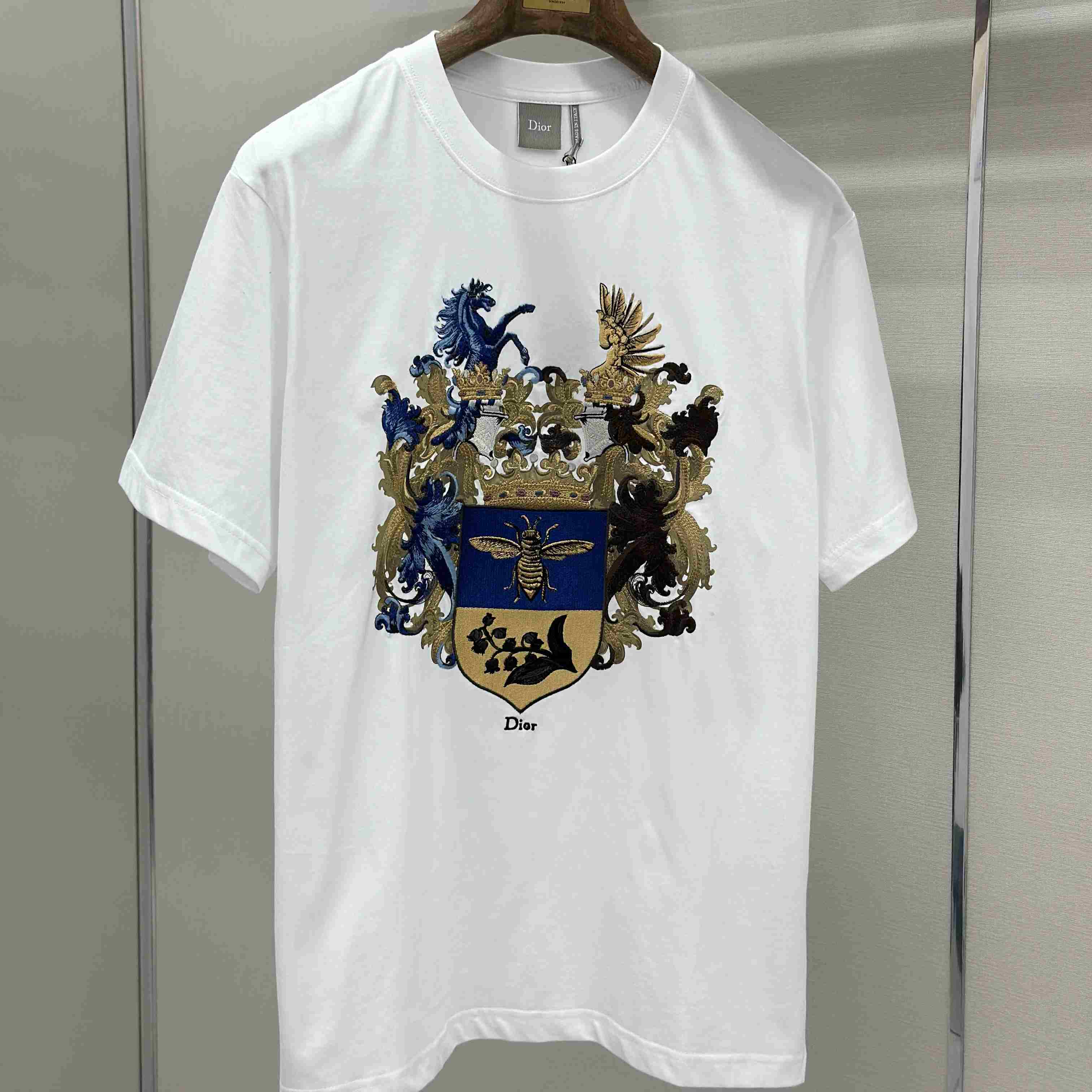 Dior T-Shirt With Dior Blason Print, Relaxed Fit - DopestKickz