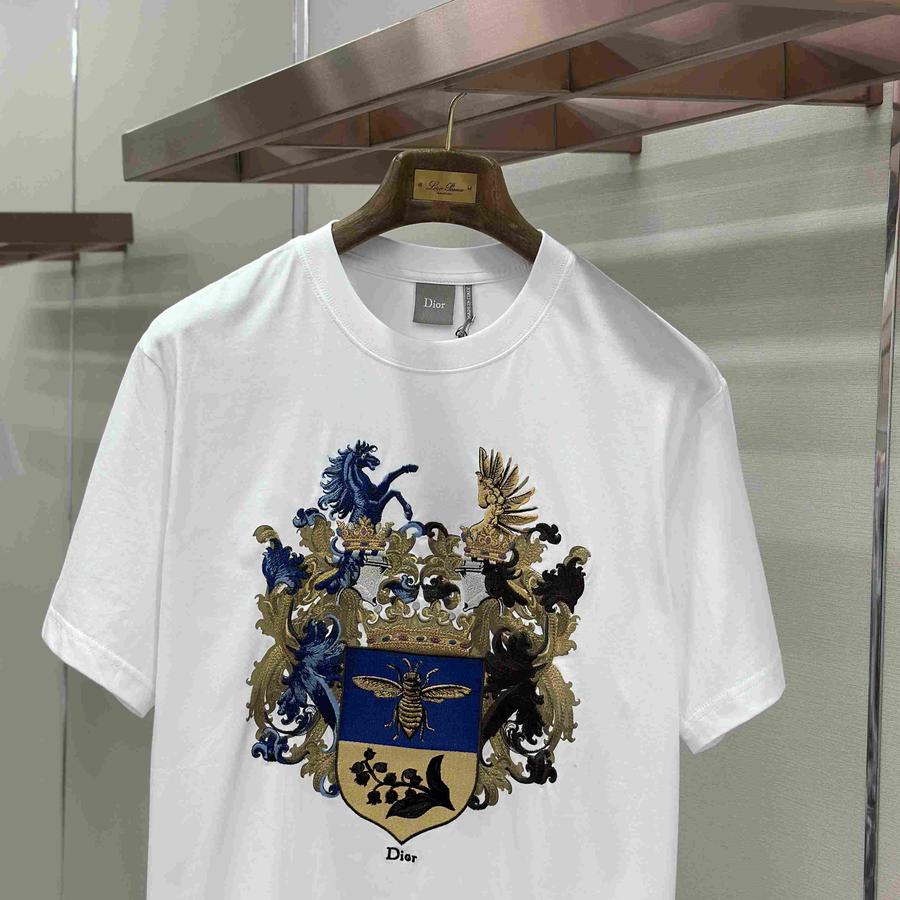 Dior T-Shirt With Dior Blason Print, Relaxed Fit - DopestKickz