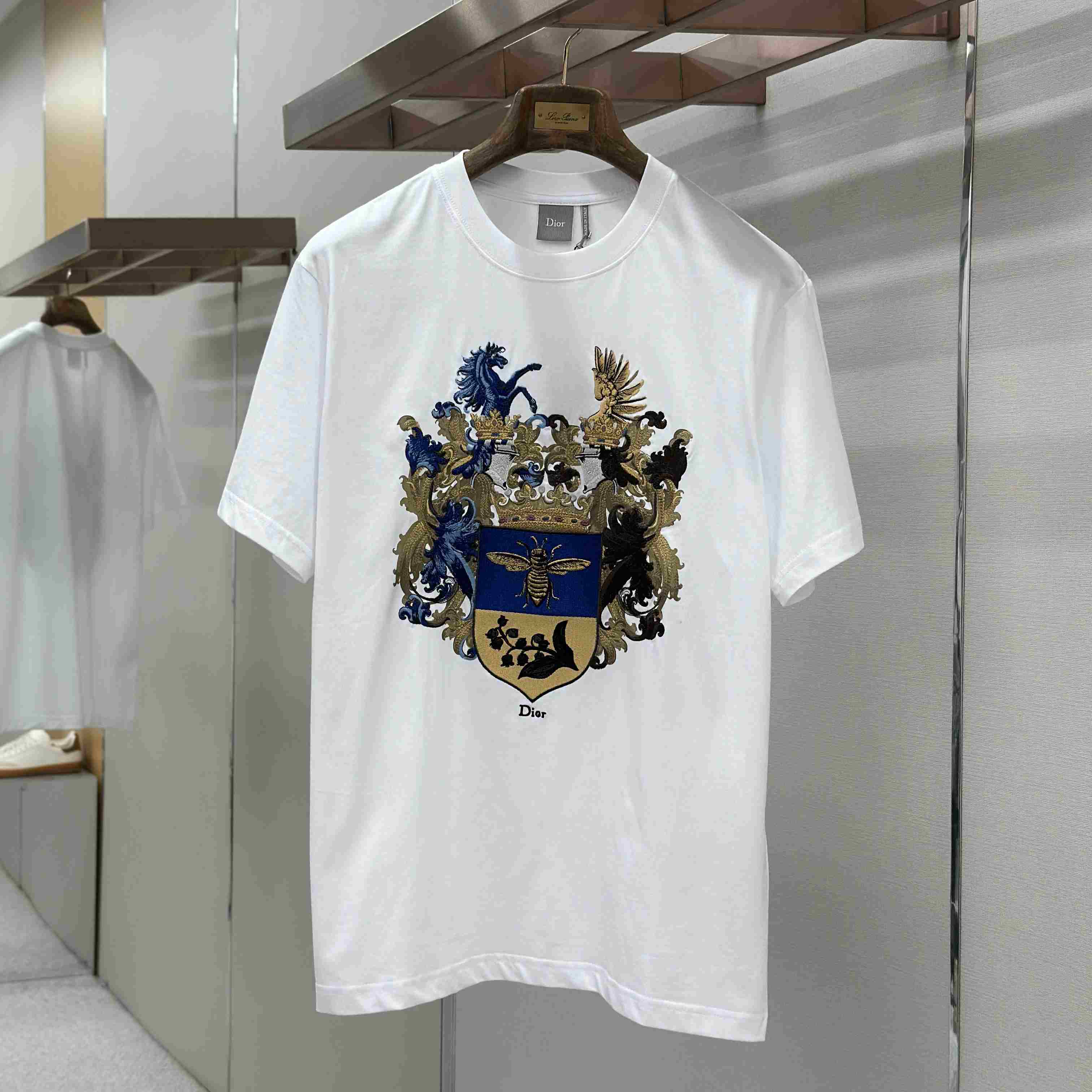 Dior T-Shirt With Dior Blason Print, Relaxed Fit - DopestKickz