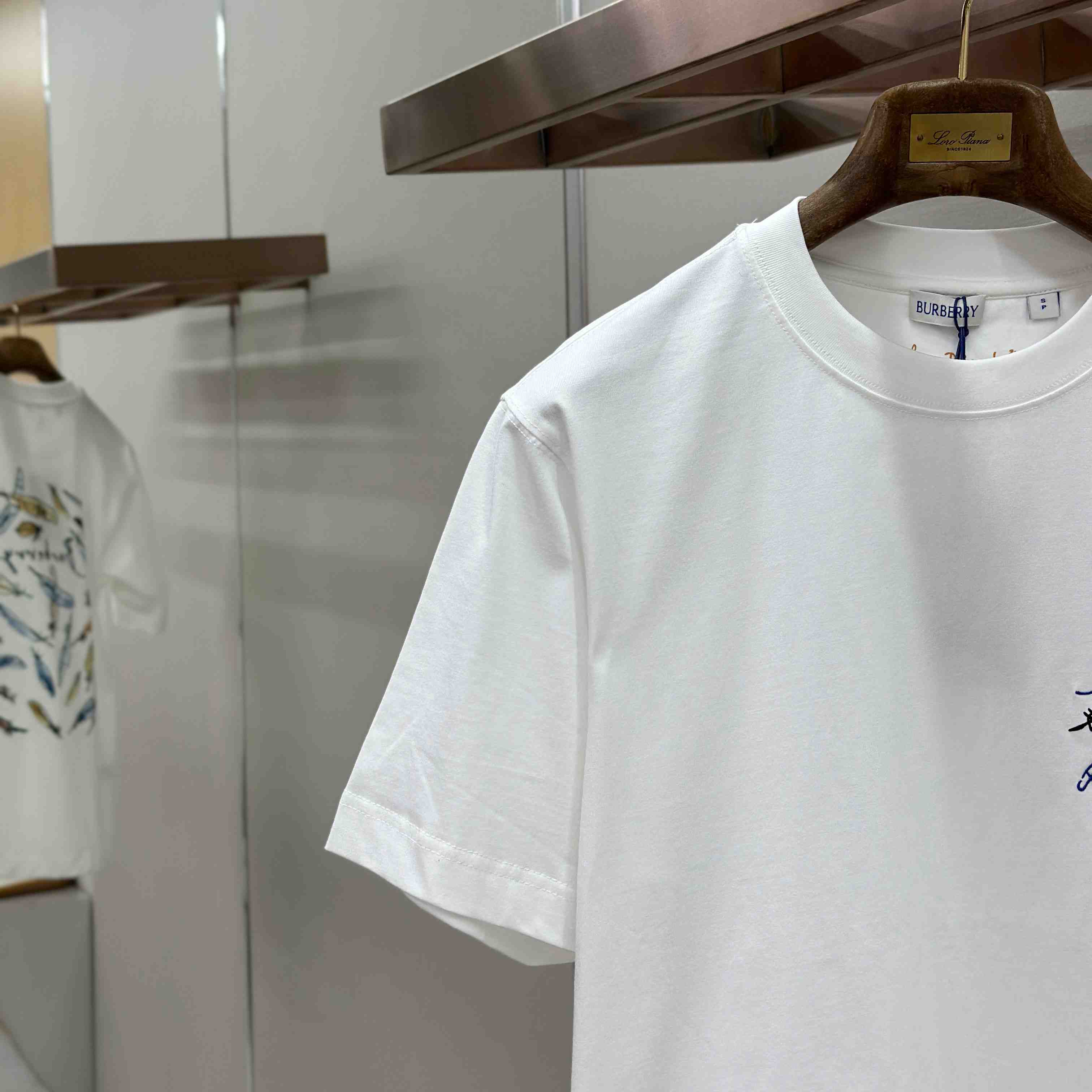 Burberry Feather Print Cotton T-shirt  'White' - DopestKickz