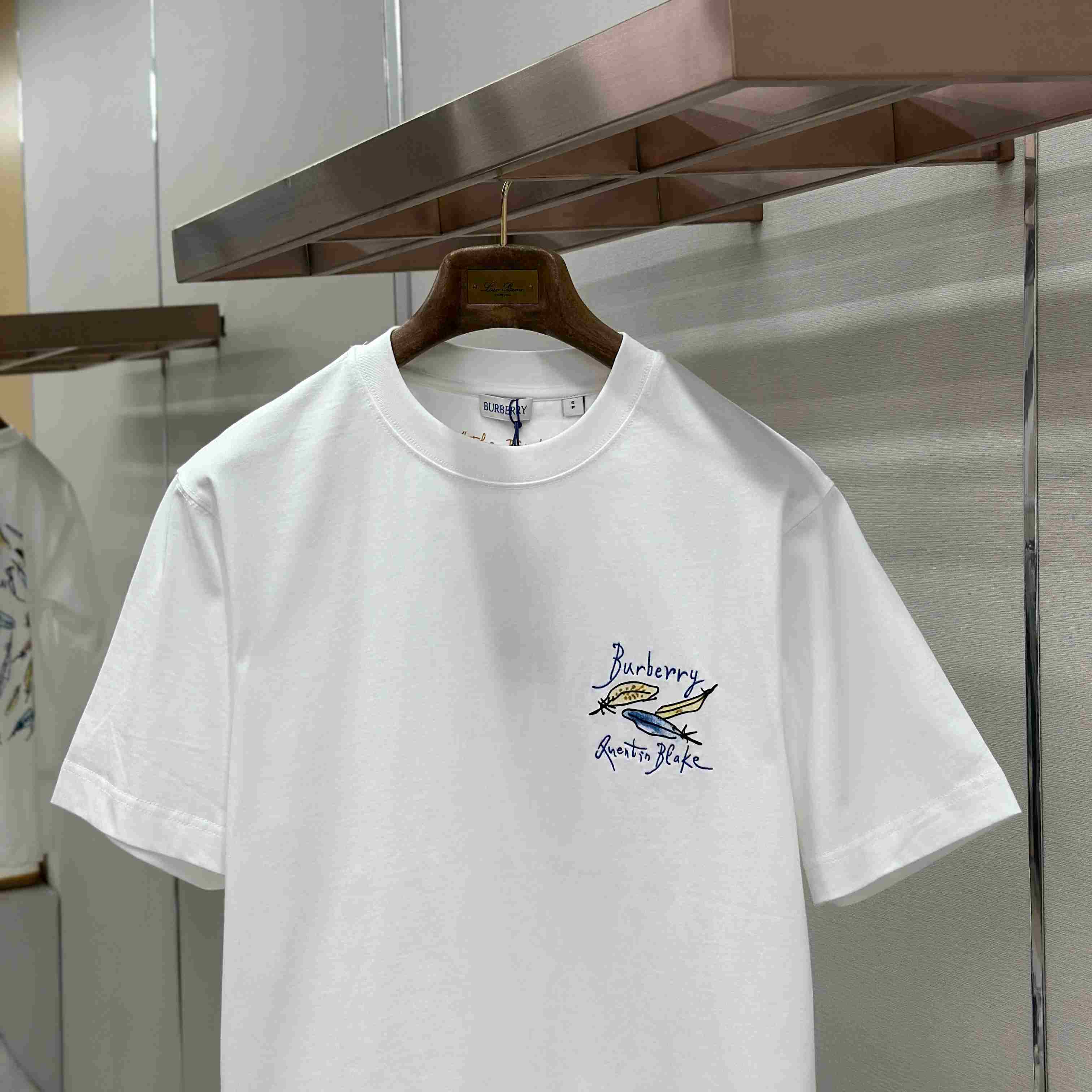 Burberry Feather Print Cotton T-shirt  'White' - DopestKickz