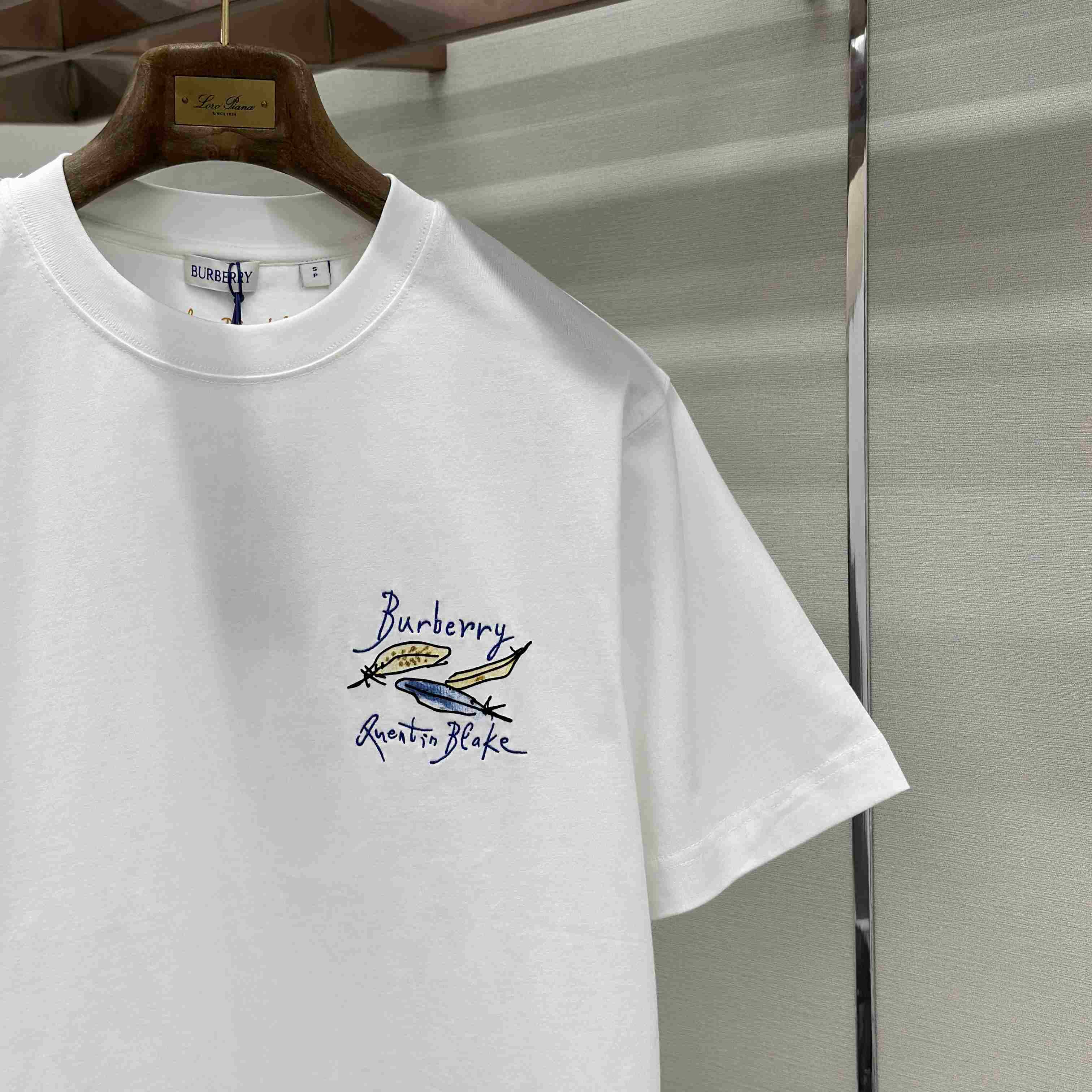 Burberry Feather Print Cotton T-shirt  'White' - DopestKickz