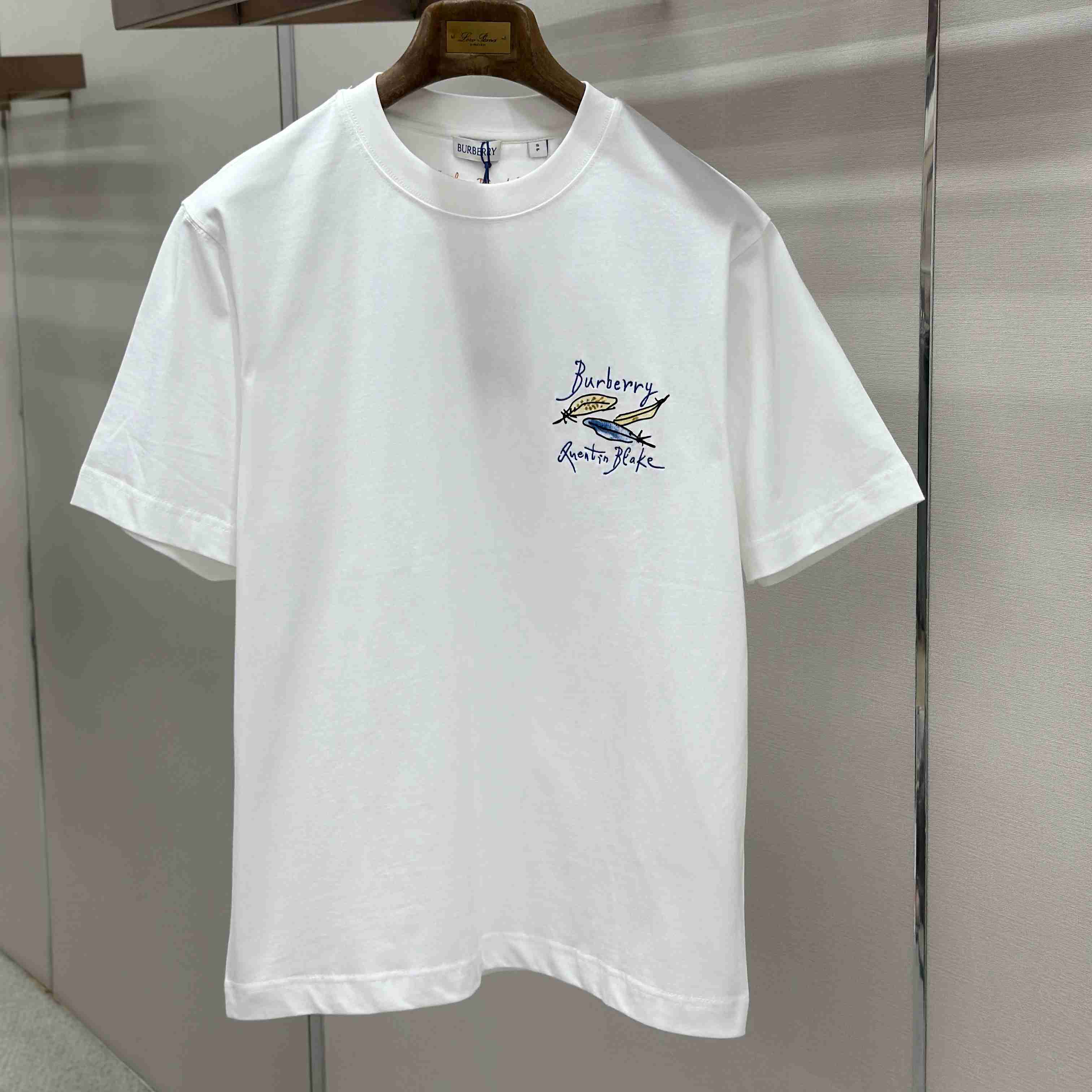 Burberry Feather Print Cotton T-shirt  'White' - DopestKickz